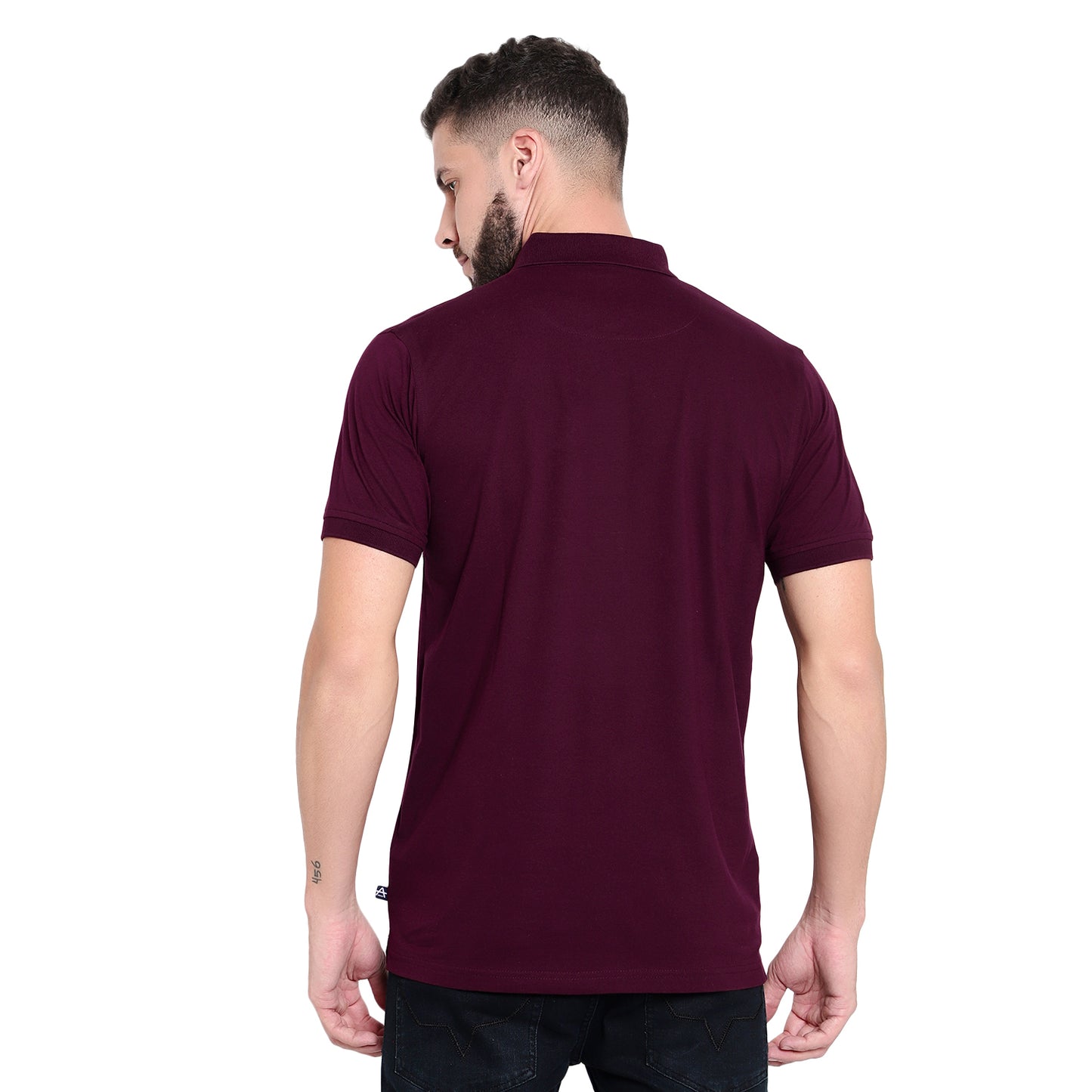 Men's Casual Solid Cotton Hosiery Polo TShirt with Chest Pocket