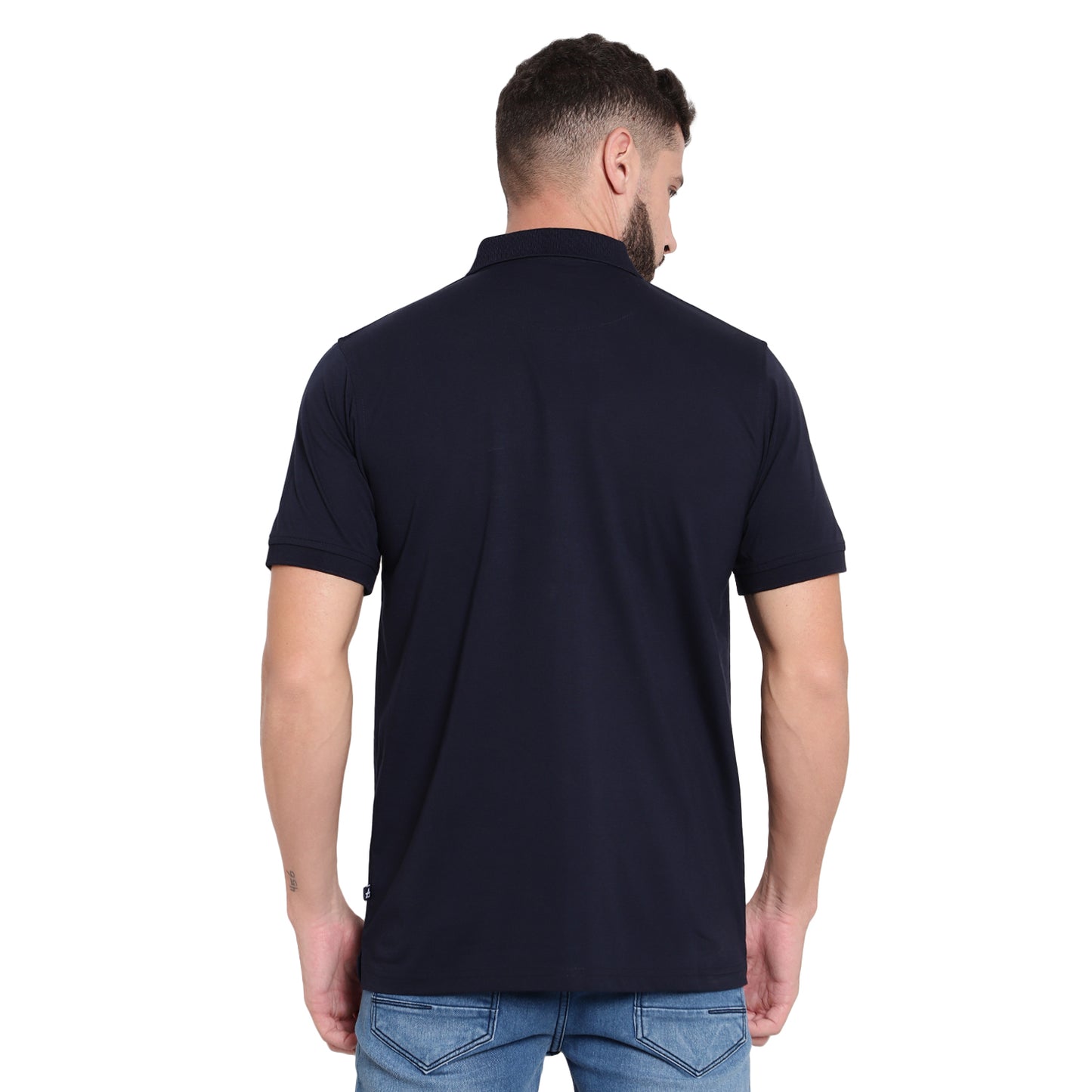 Men's Casual Solid Cotton Hosiery Polo TShirt with Chest Pocket
