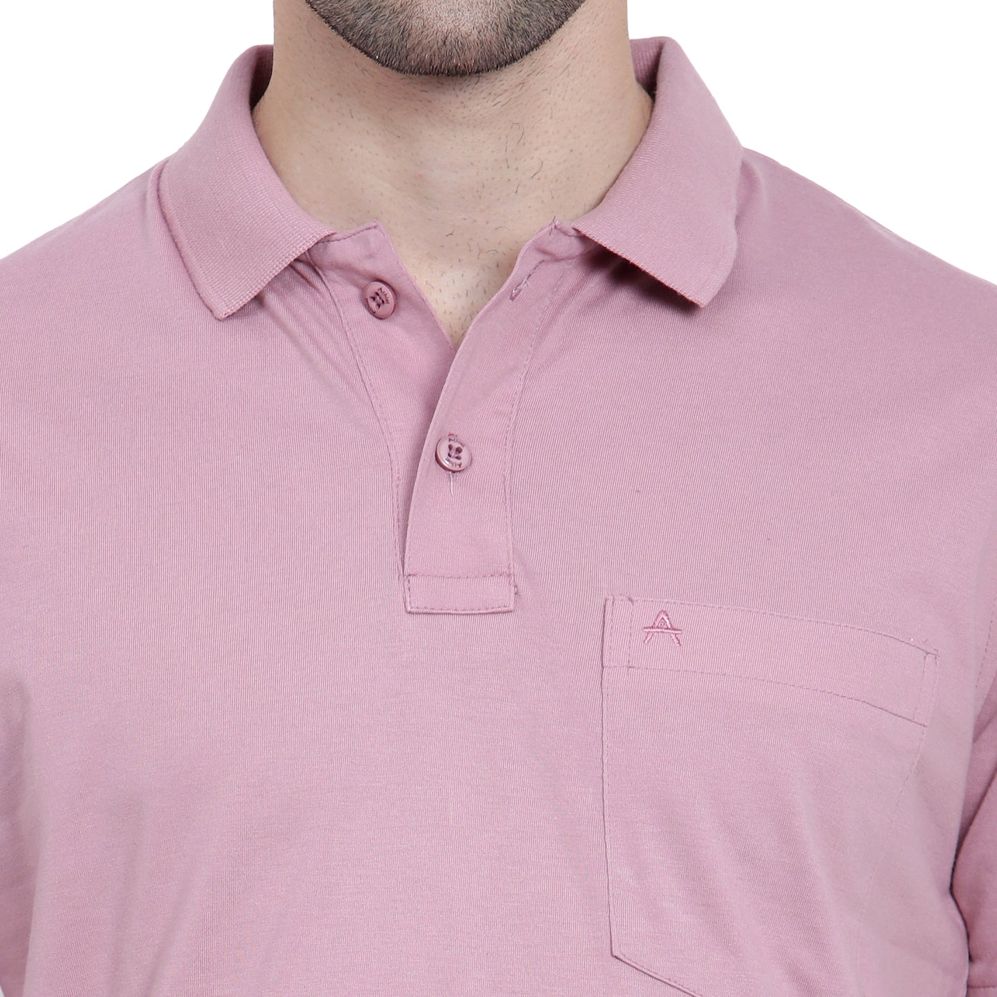Men's Casual Solid Cotton Hosiery Polo TShirt with Chest Pocket