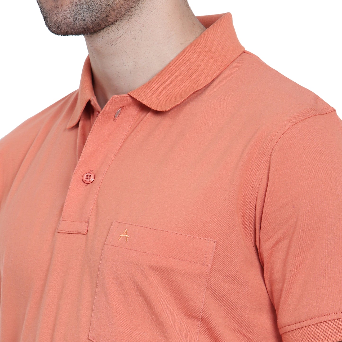 Men's Casual Solid Cotton Hosiery Polo TShirt with Chest Pocket