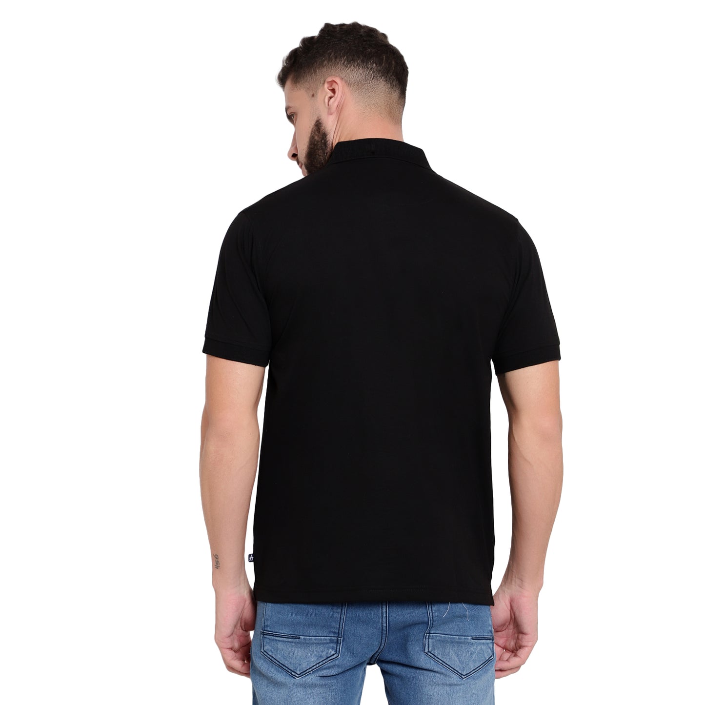 Men's Casual Solid Cotton Hosiery Polo TShirt with Chest Pocket