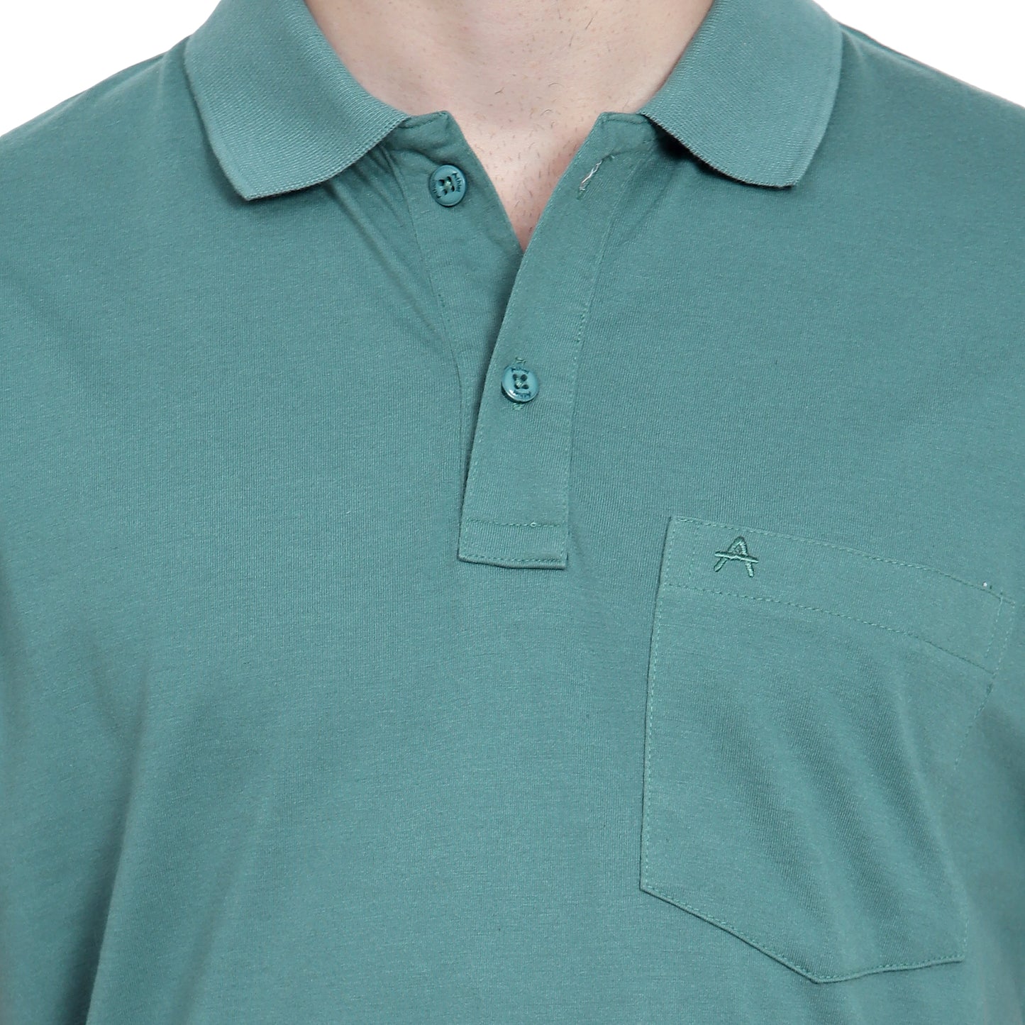 Men's Casual Solid Cotton Hosiery Polo TShirt with Chest Pocket