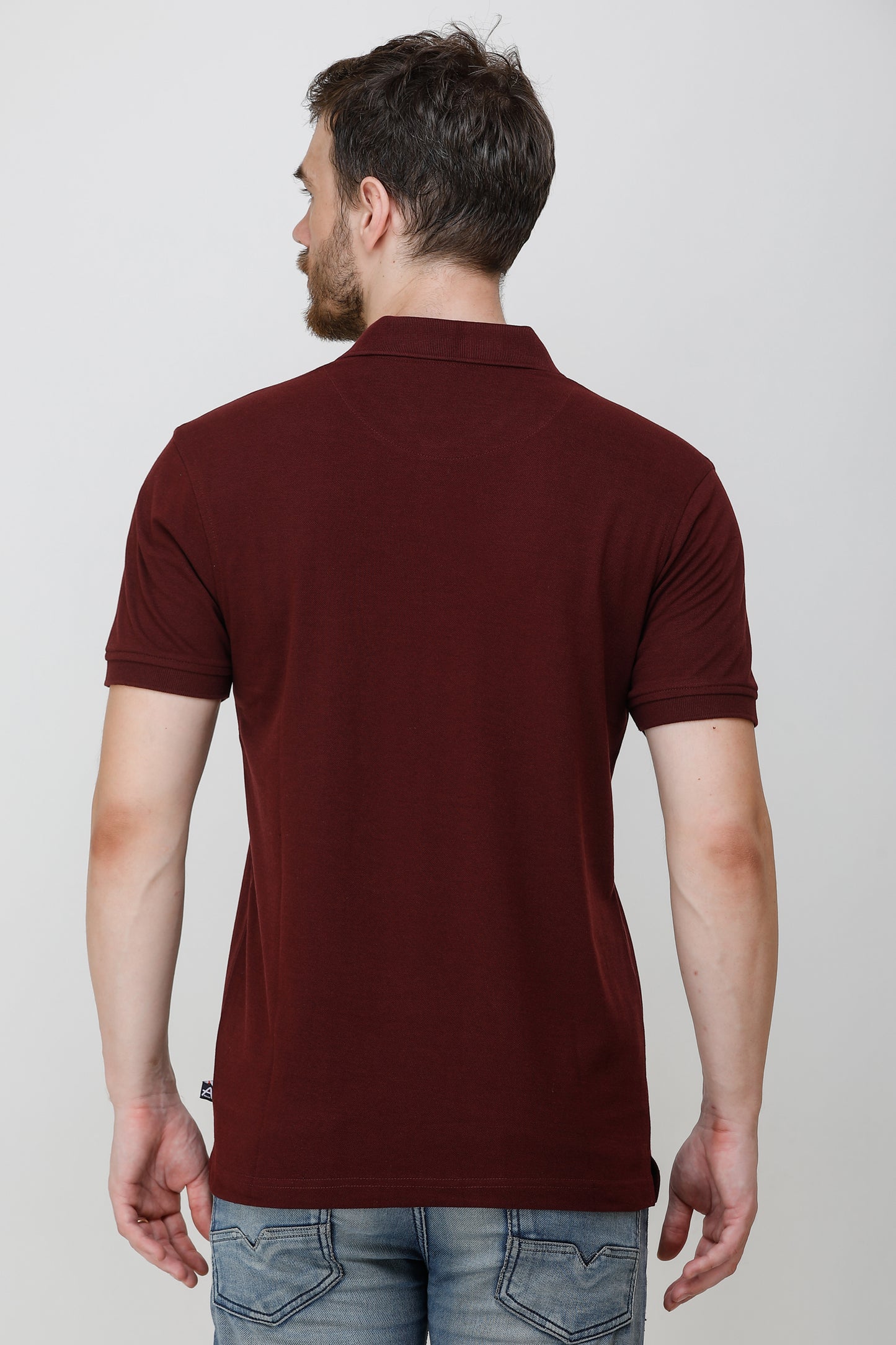 Men's Casual Solid Cotton Hosiery Polo TShirt with Chest Pocket