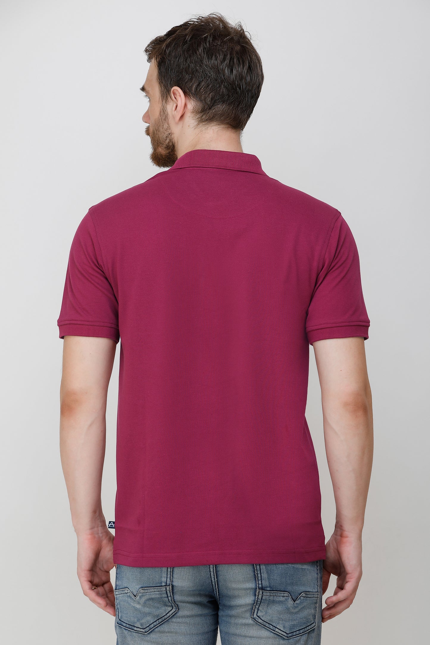 Casual Solid Matty Polo T-Shirt with Chest Pocket - 1004 HS