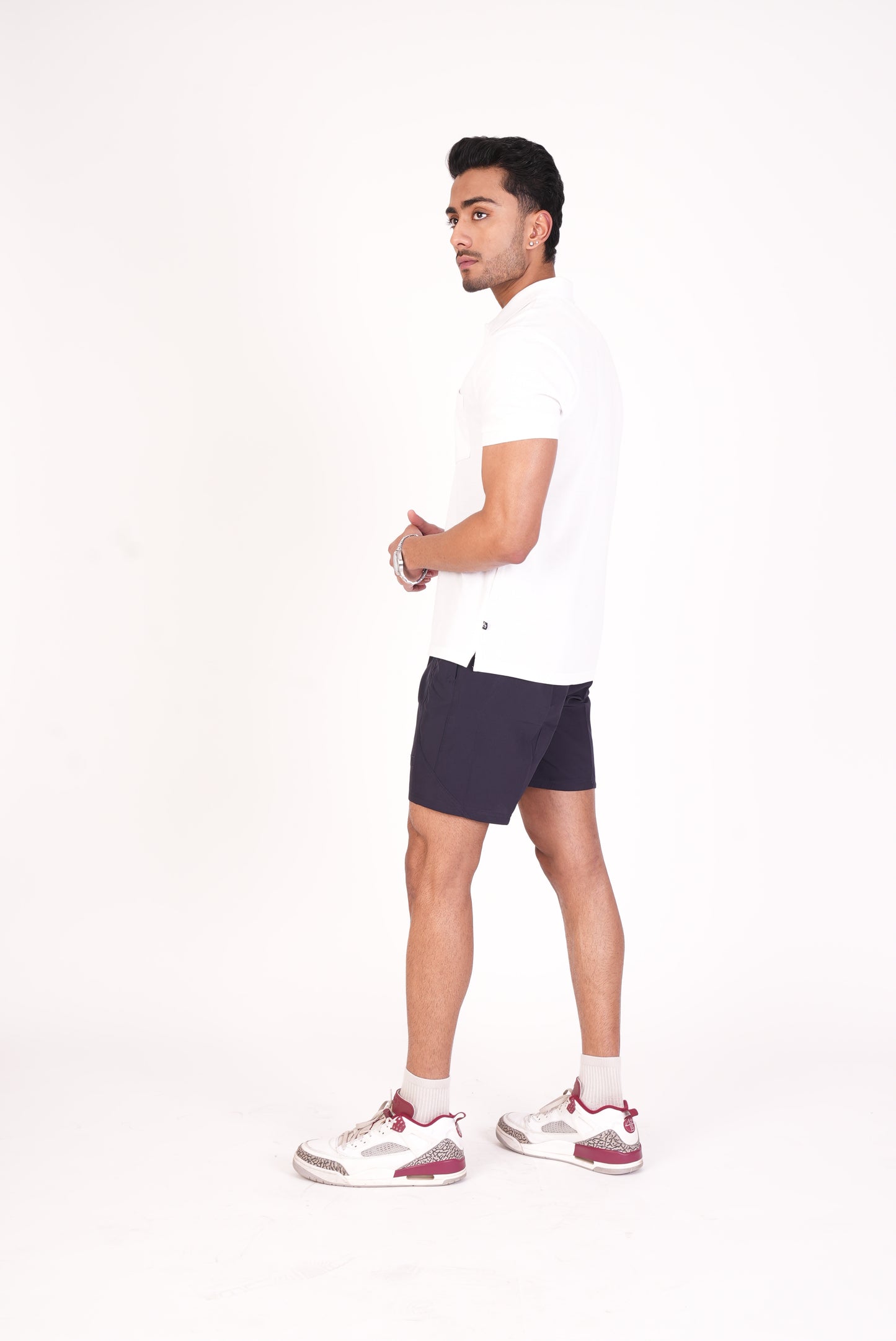 Casual Solid Matty Polo T-Shirt with Chest Pocket - 1004 HS