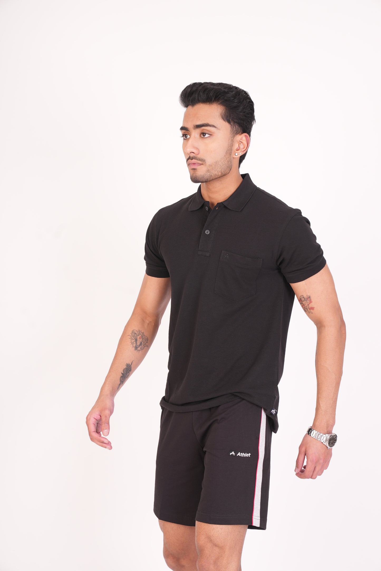Casual Solid Matty Polo T-Shirt with Chest Pocket - 1004 HS