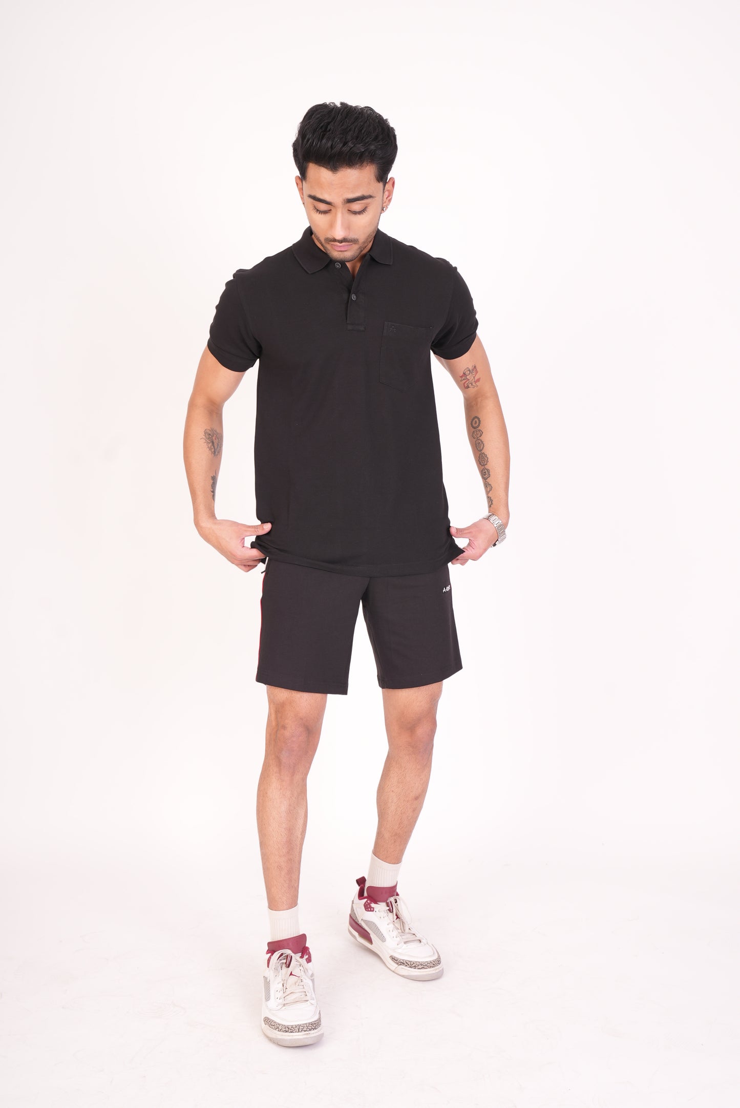 Casual Solid Matty Polo T-Shirt with Chest Pocket - 1004 HS