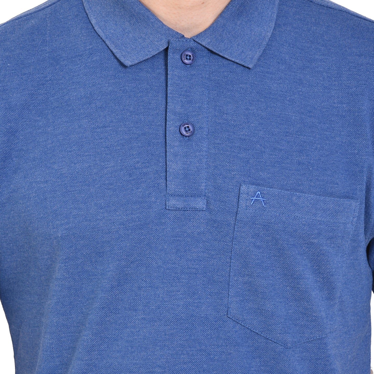 Casual Solid Matty Polo T-Shirt with Chest Pocket - 1004 HS