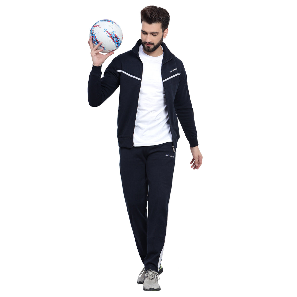 Men’s Cotton Blend Full-Zip Tracksuit Set - 8019