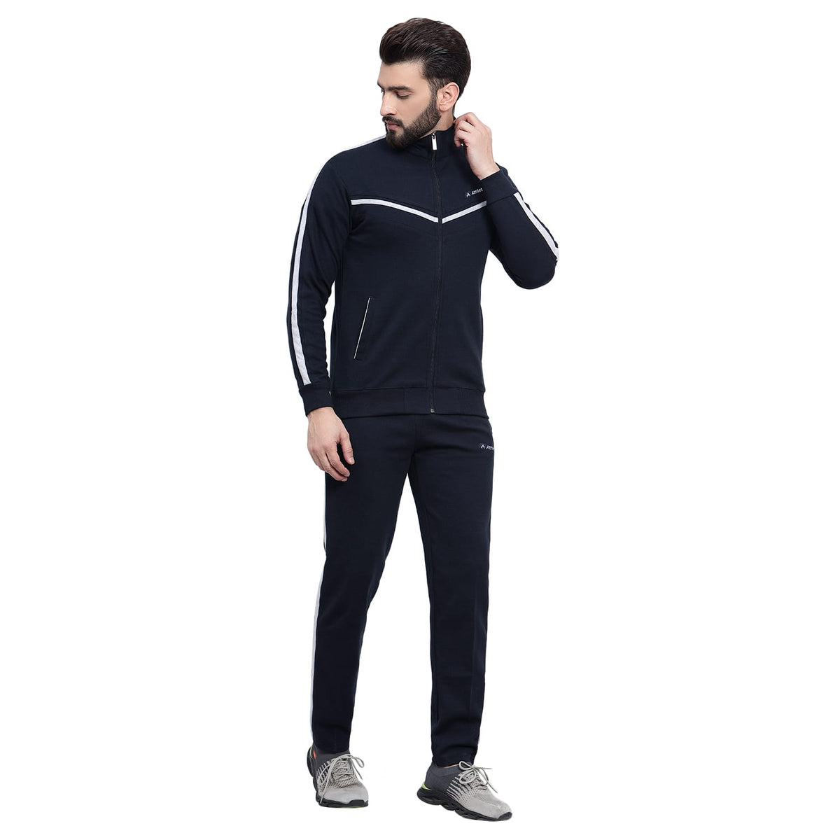 Men’s Cotton Blend Full-Zip Tracksuit Set - 8019
