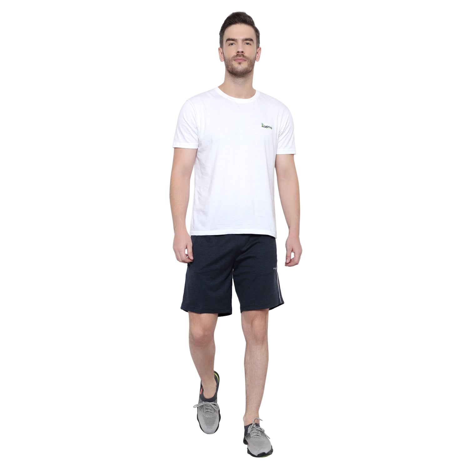 ATHLET Double Side Piping Bermuda for Men – Cotton Hosiery Regular Fit Shorts with Zipper Pockets