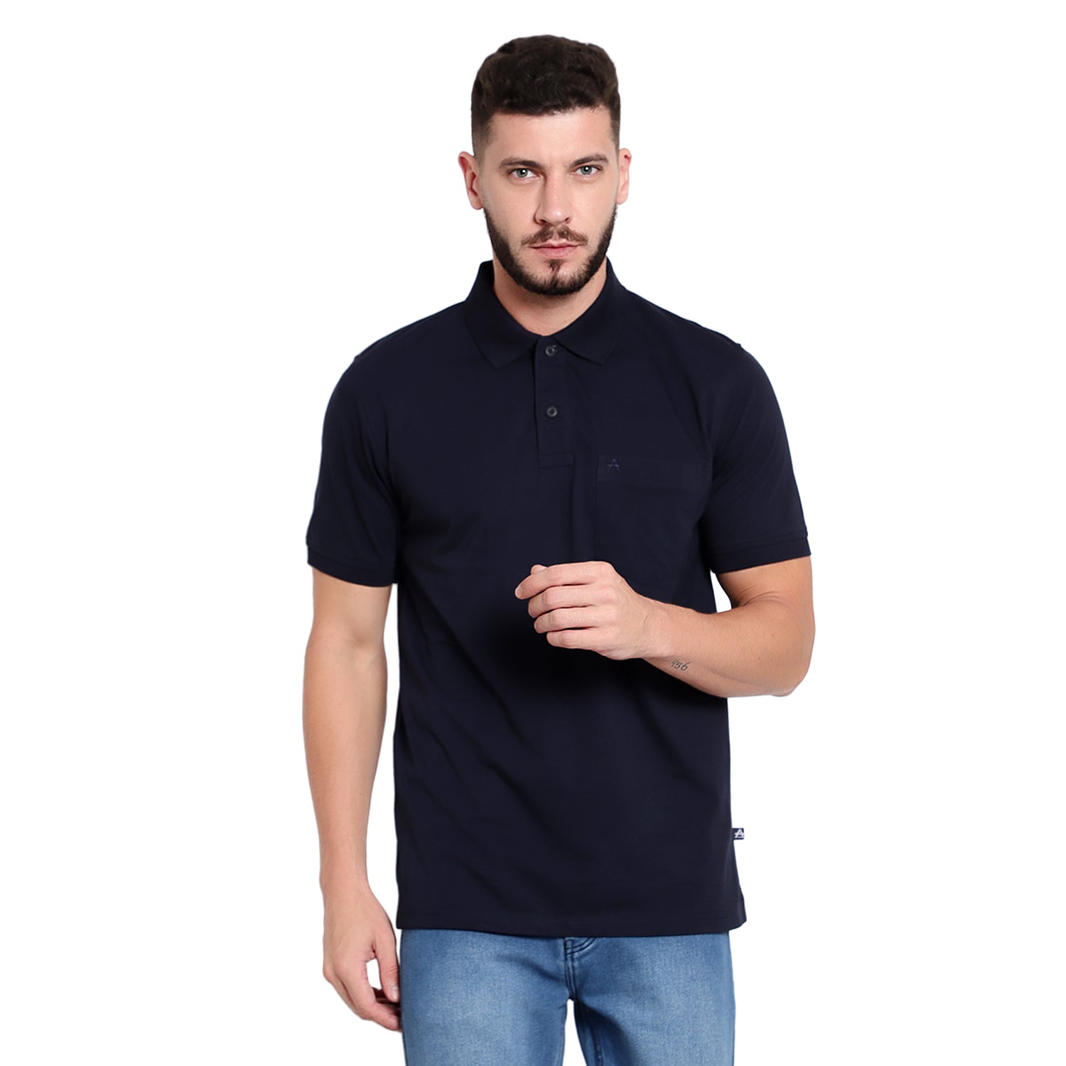 Men's Casual Solid Cotton Polo T-Shirt - 1003 HS