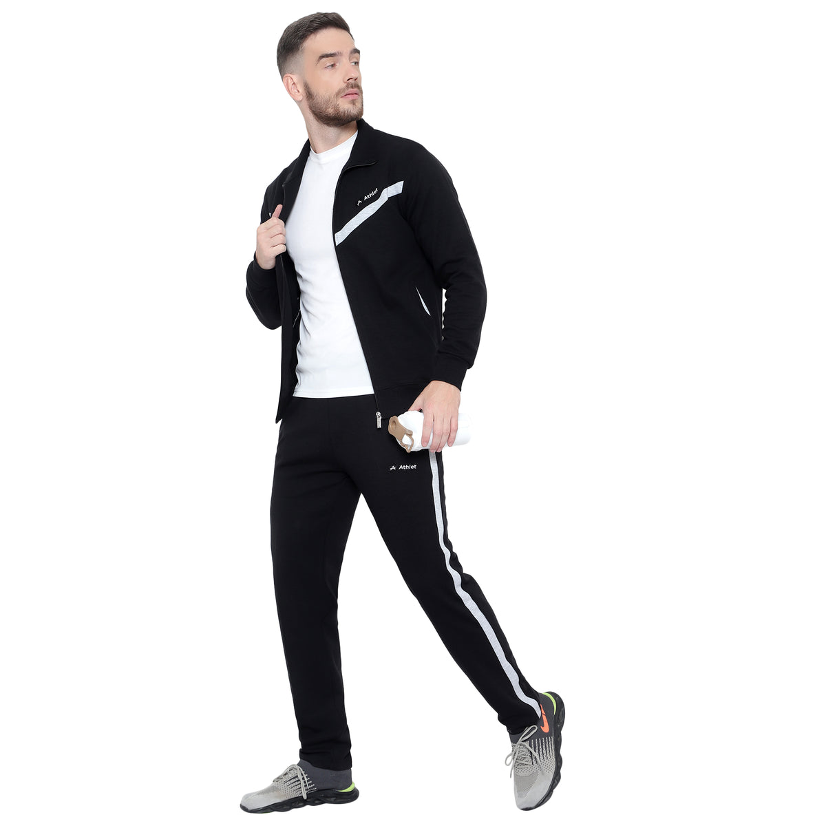 Full-Zip Contrast Tracksuit Set - 8020