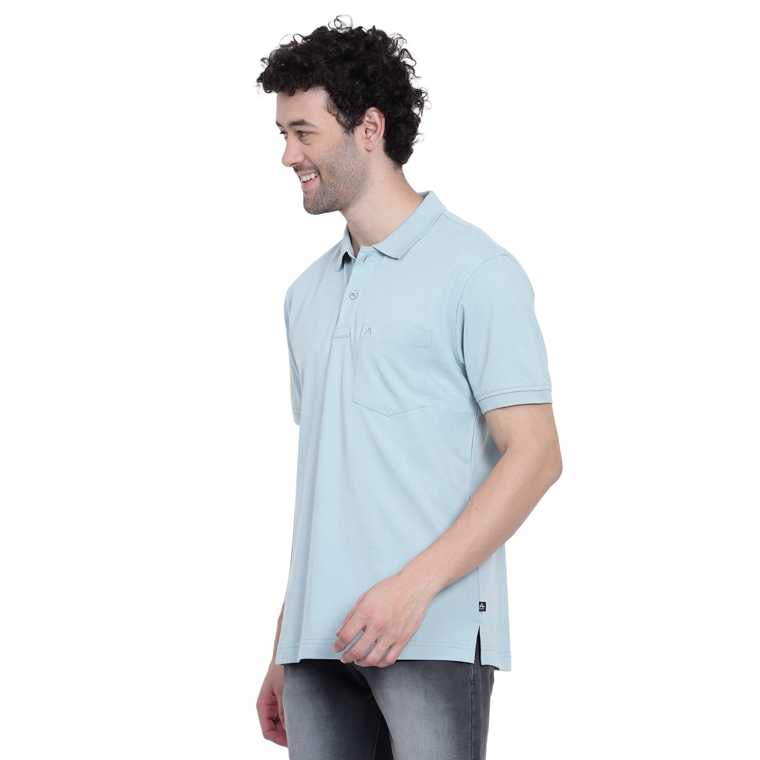 Casual Solid Matty Polo TShirt Chest Pocket - 1004 HS