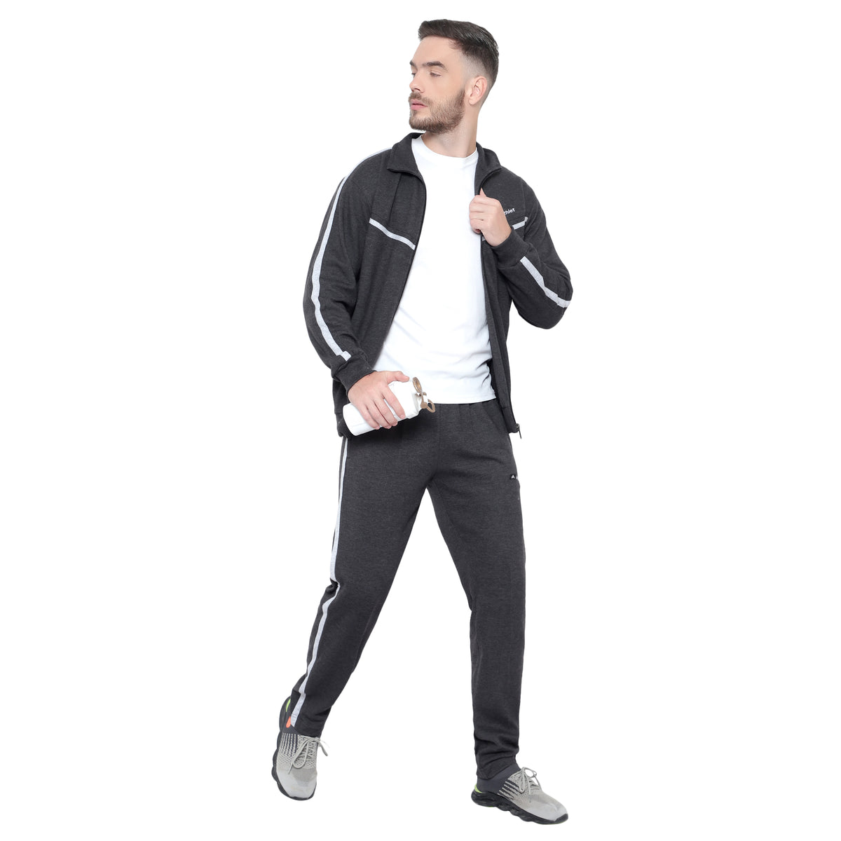Men’s Cotton Blend Full-Zip Tracksuit Set - 8019