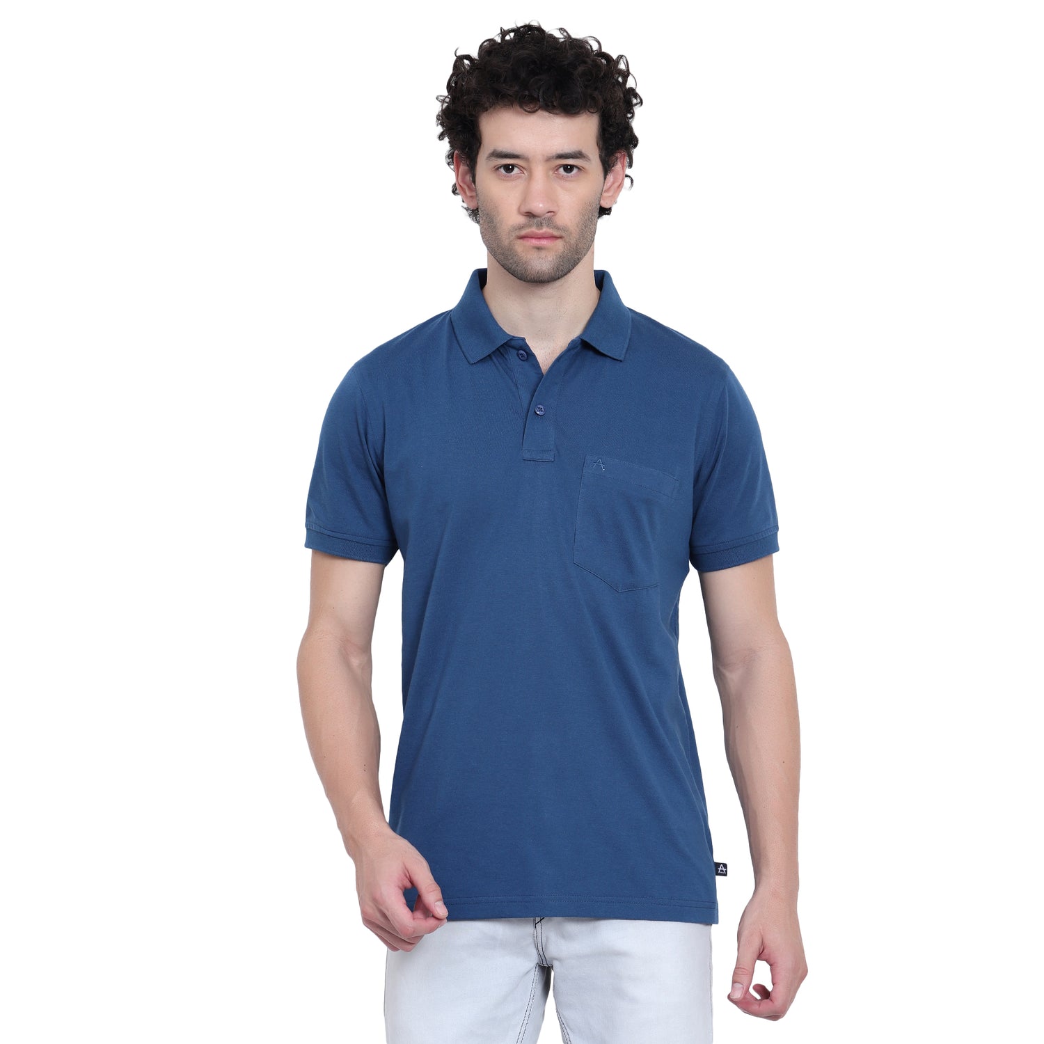 Men's Casual Solid Cotton Polo T-Shirt - 1003 HS