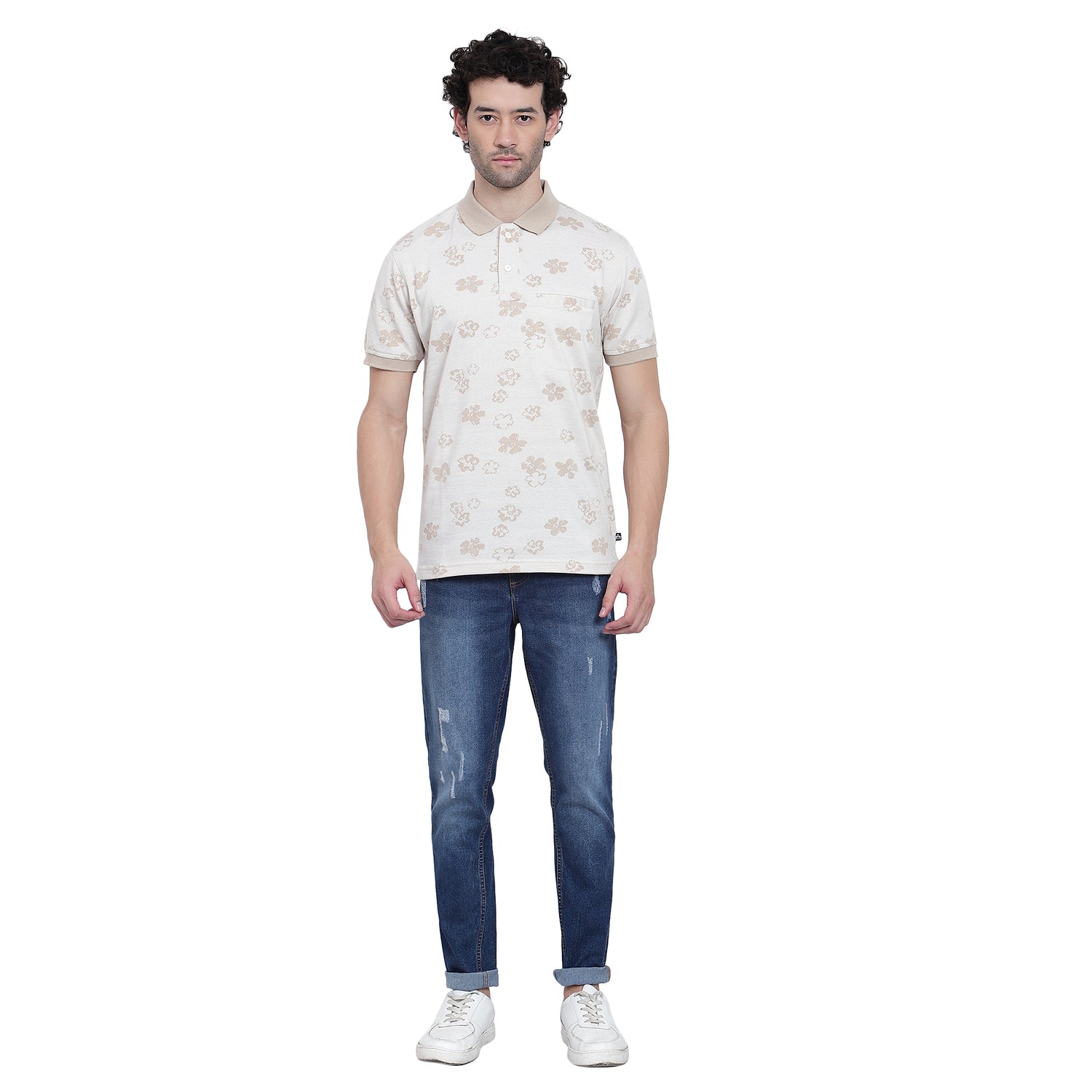 Men's Cotton Jacquard Polo T-Shirt with Pocket 202317