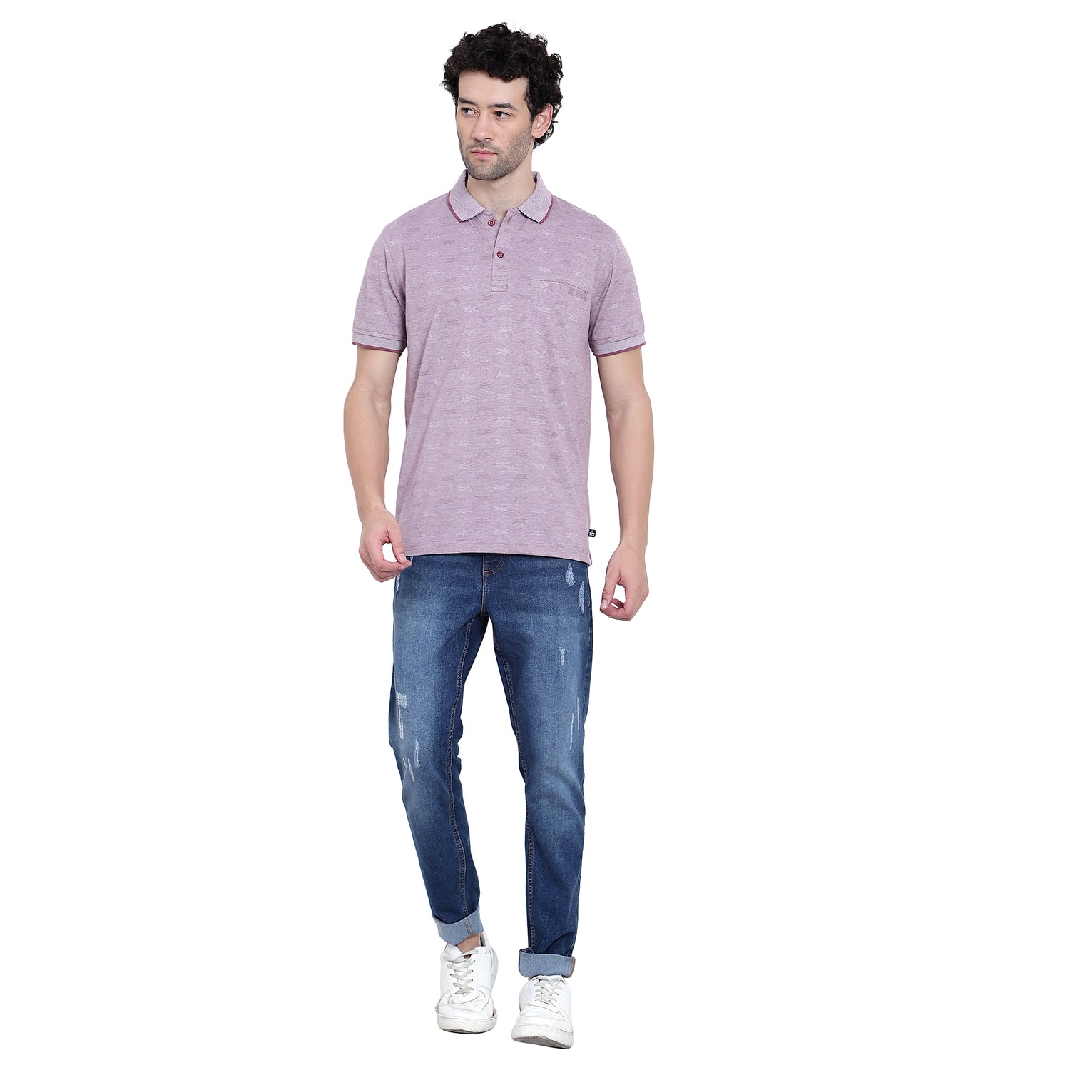 Men's Cotton Jacquard Polo T-Shirt - 202418