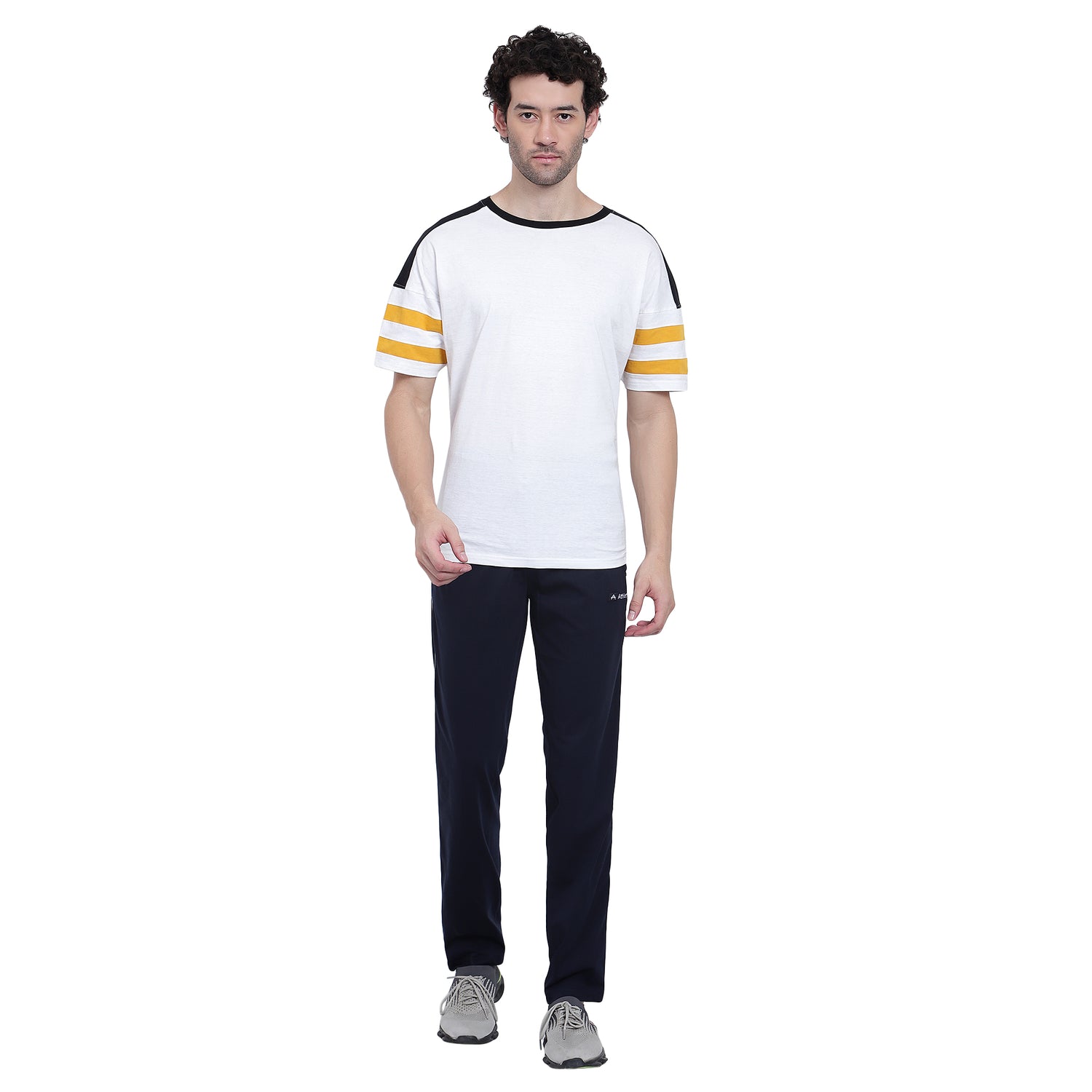Men’s Cotton Track Pants – Regular Fit, Zipper Pockets Side Pattern - 642