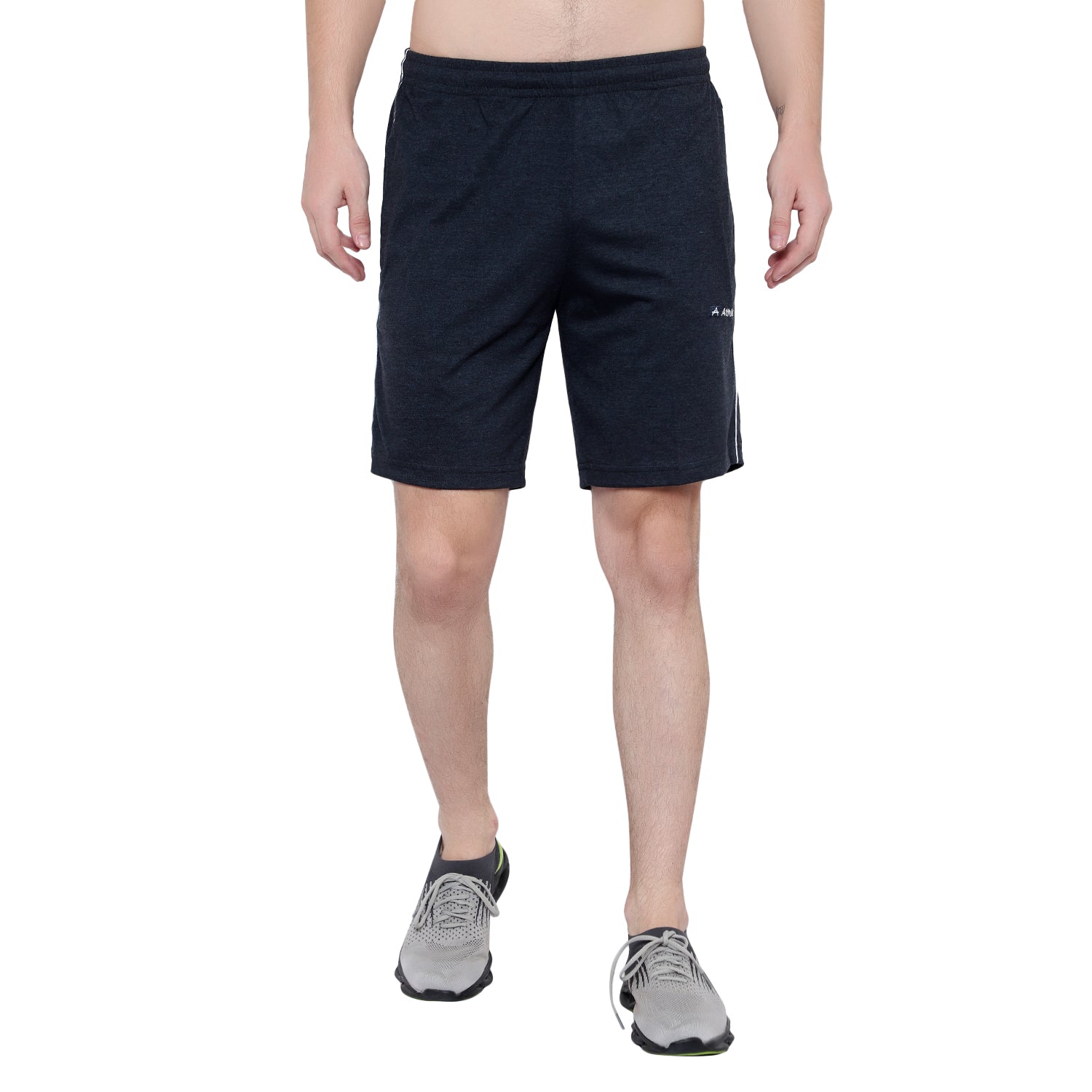 Bermuda Shorts for Men with side piping – Regular Fit Cotton Hosiery with Zipper Pockets, Plus Size 110
