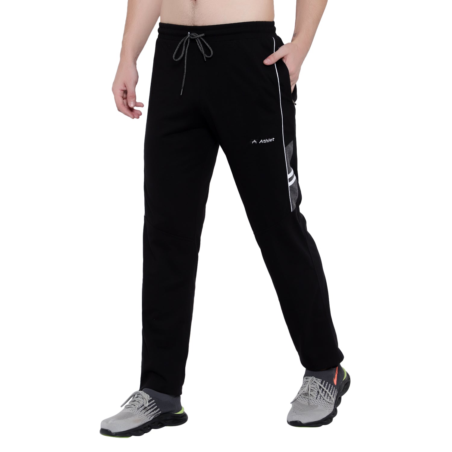 Men’s Cotton Track Pants – Regular Fit, Zipper Pockets, Minimal Design 608