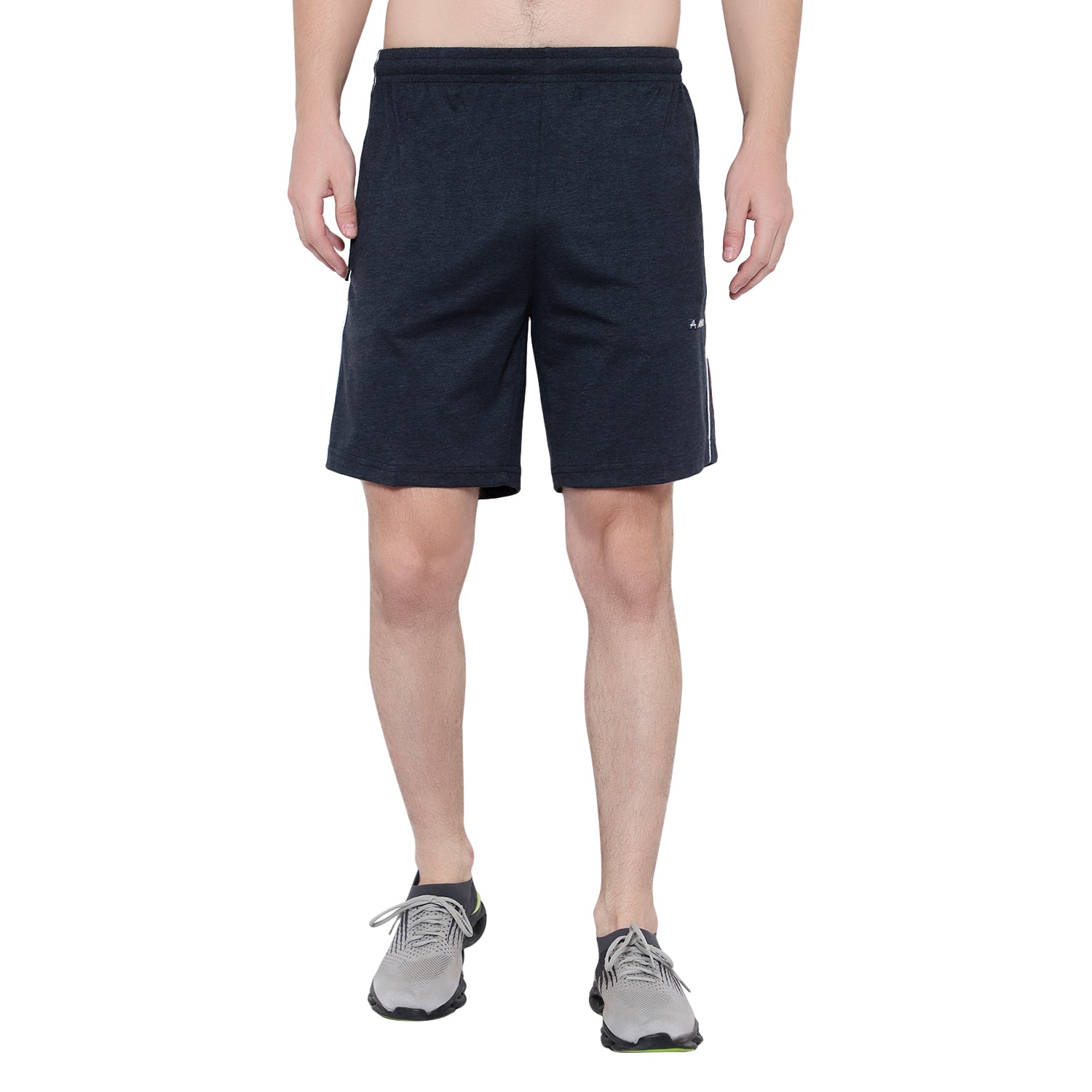 ATHLET Double Side Piping Bermuda for Men – Cotton Hosiery Regular Fit Shorts with Zipper Pockets
