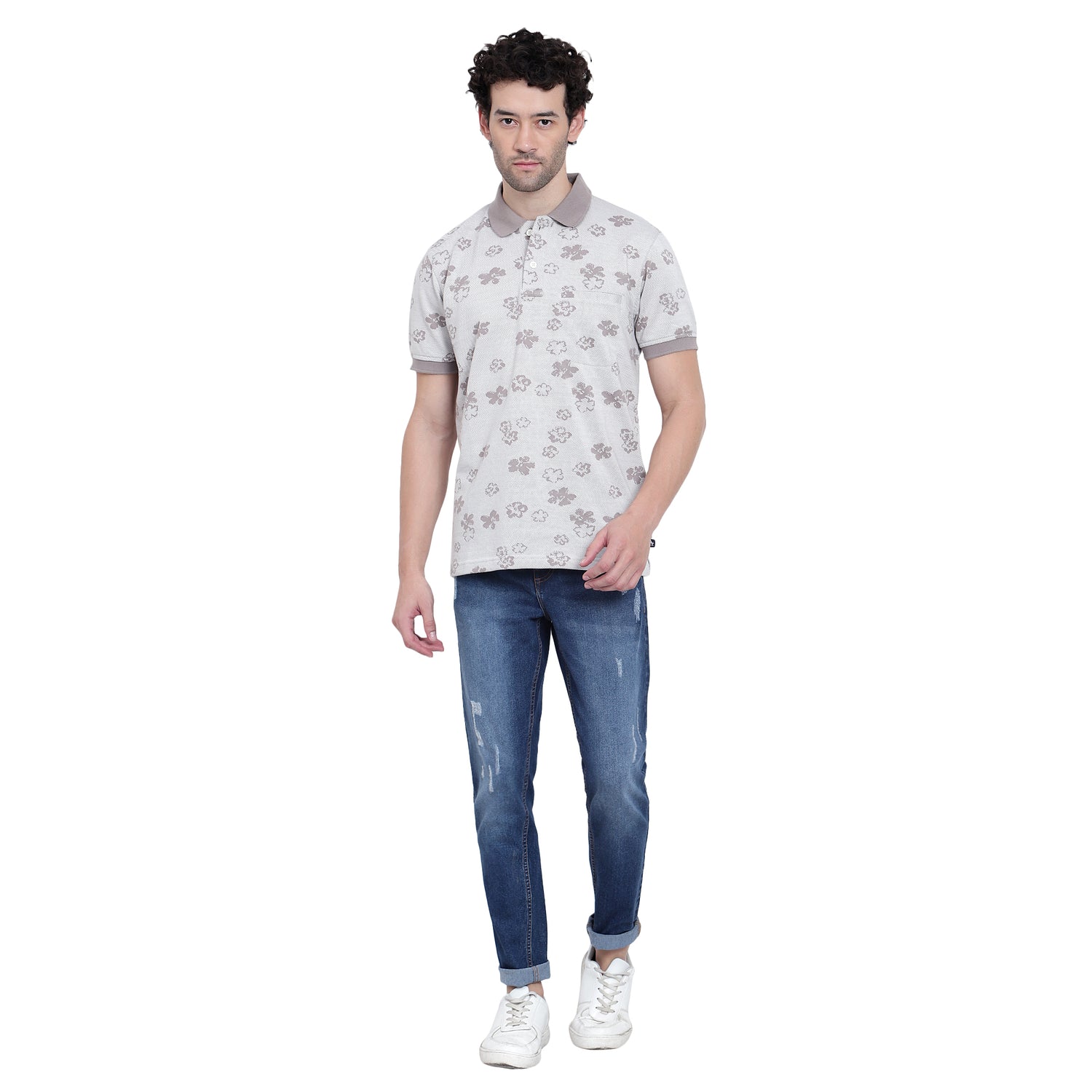 Men's Cotton Jacquard Polo T-Shirt with Pocket 202317