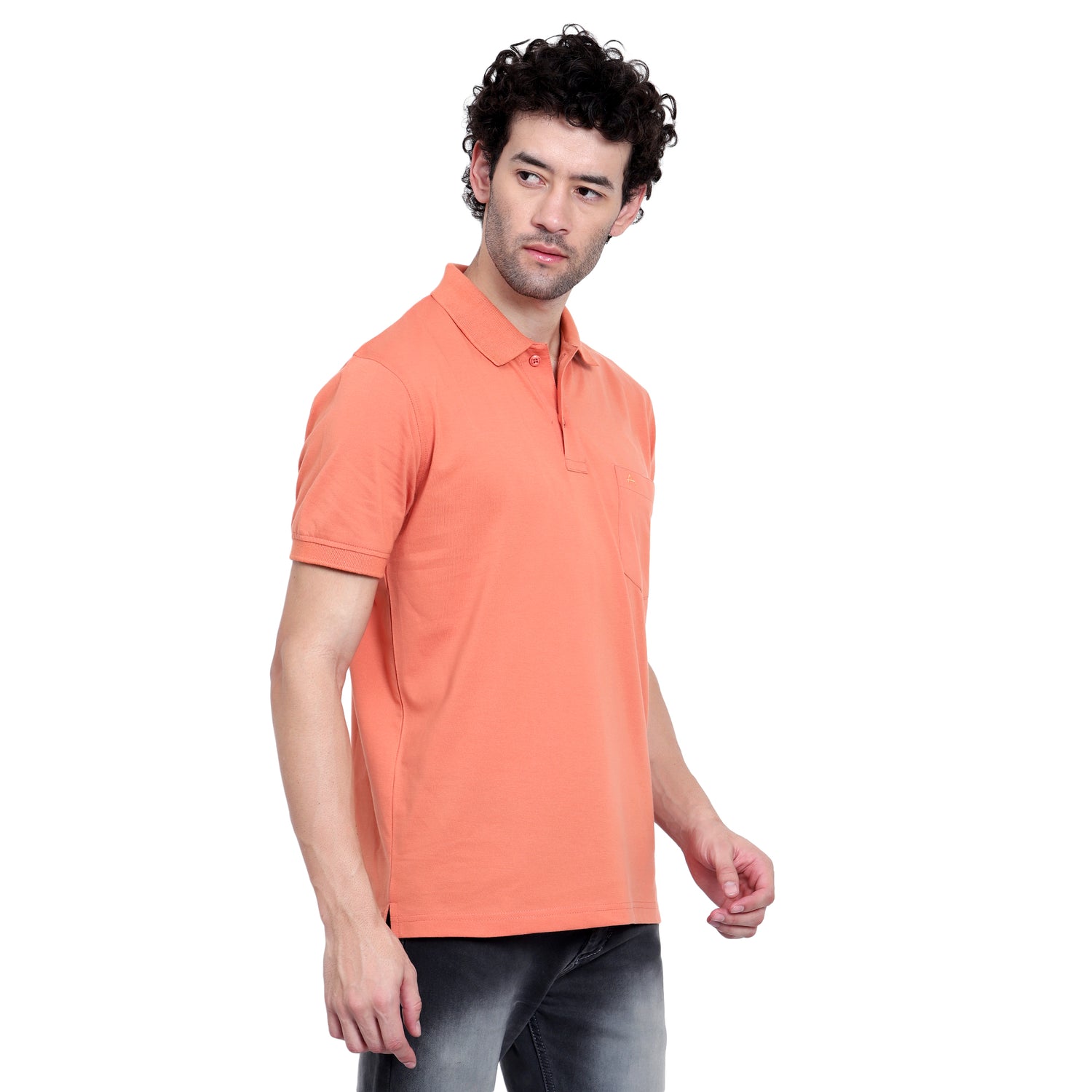 Men's Casual Solid Cotton Polo T-Shirt - 1003 HS