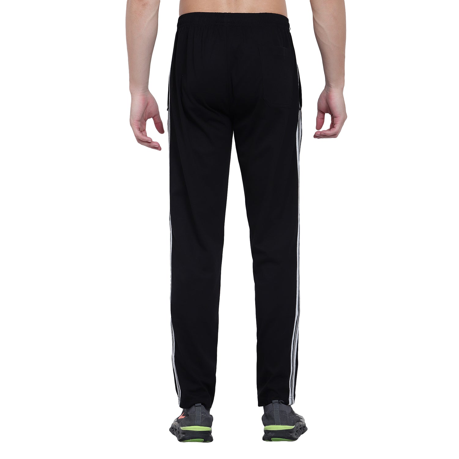 Men’s Cotton Track Pants – Regular Fit, Zipper Pockets Side Pattern - 642