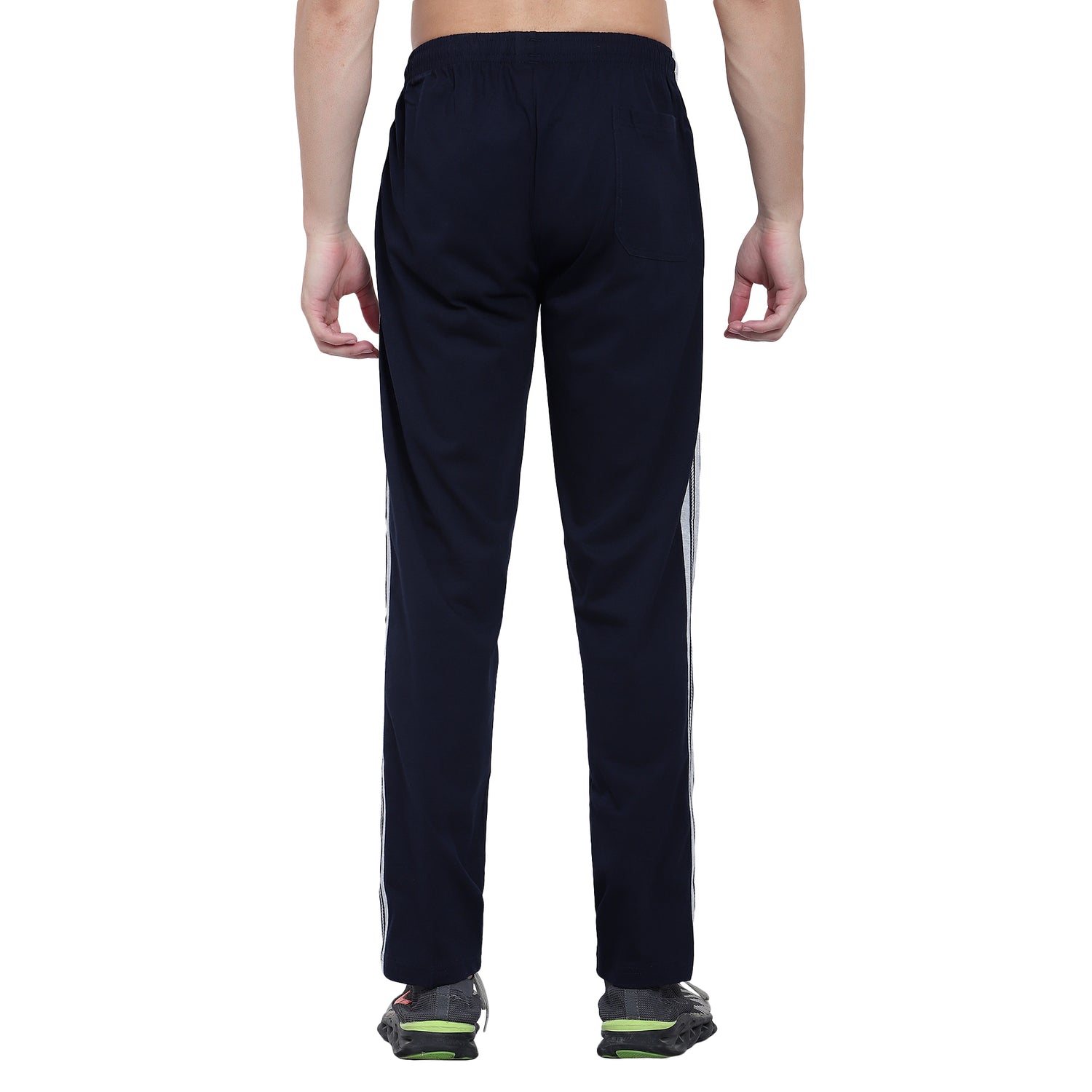 Men’s Cotton Track Pants – Regular Fit, Zipper Pockets Side Pattern - 642