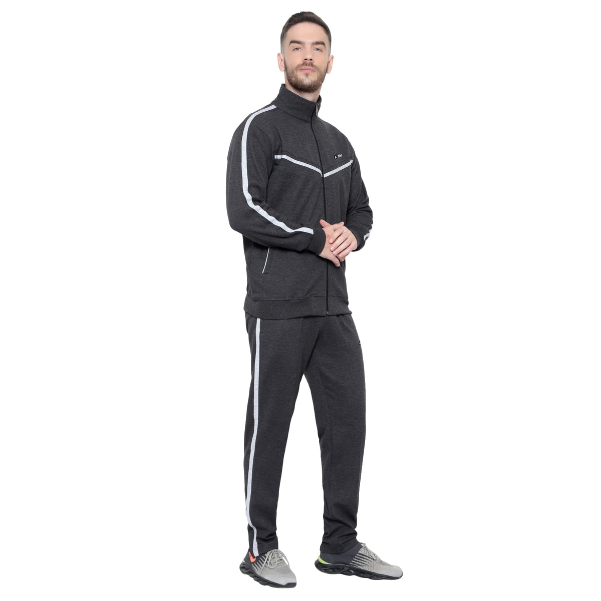 Men’s Cotton Blend Full-Zip Tracksuit Set - 8019