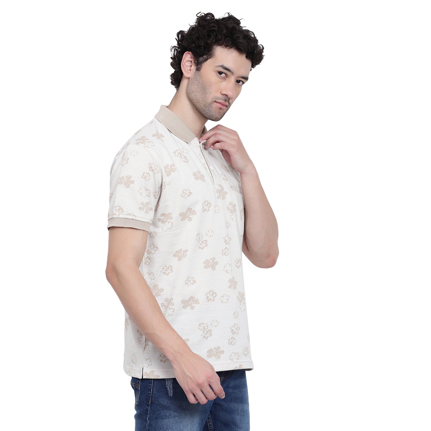 Men's Cotton Jacquard Polo T-Shirt with Pocket 202317