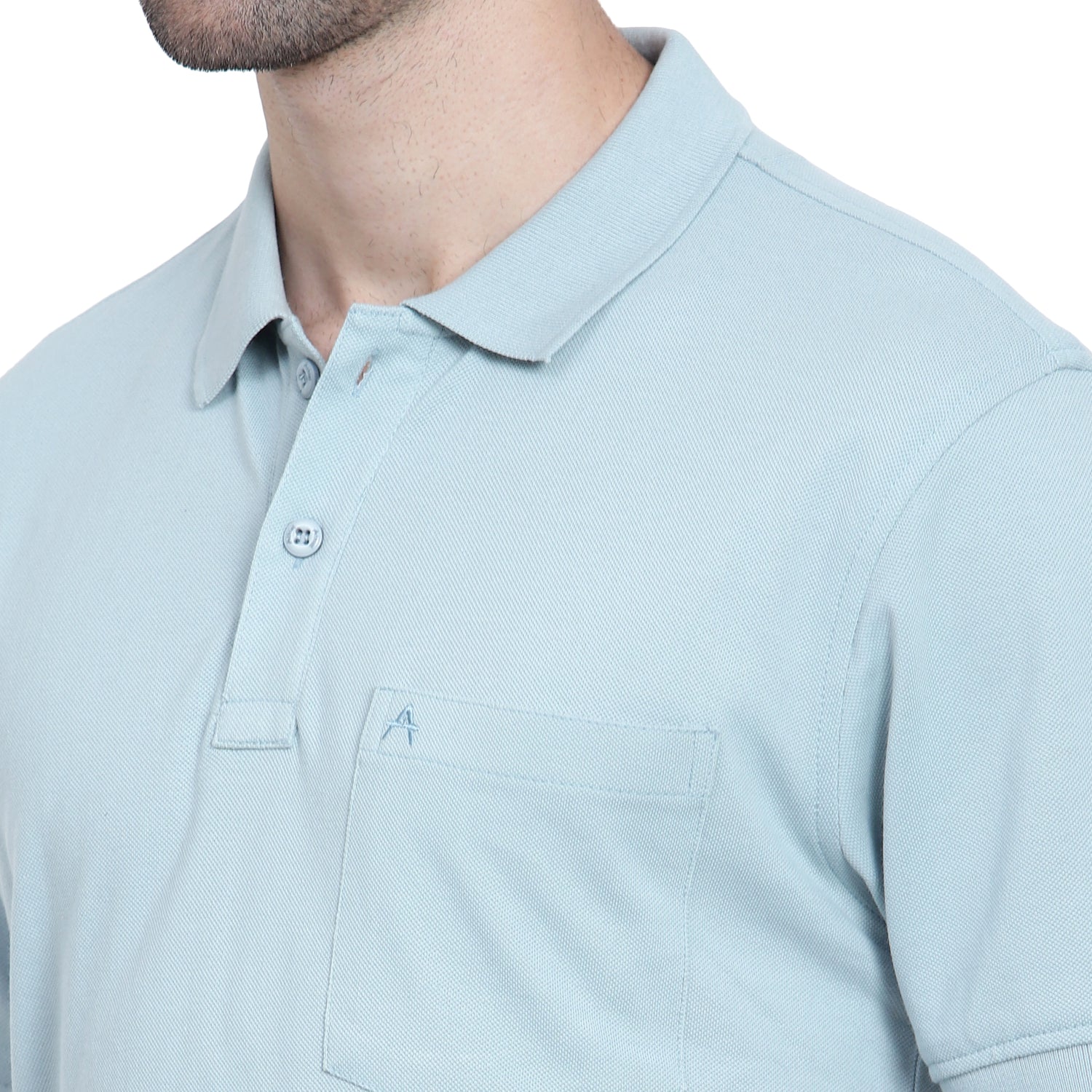 Casual Solid Matty Polo T-Shirt with Chest Pocket - 1004 HS
