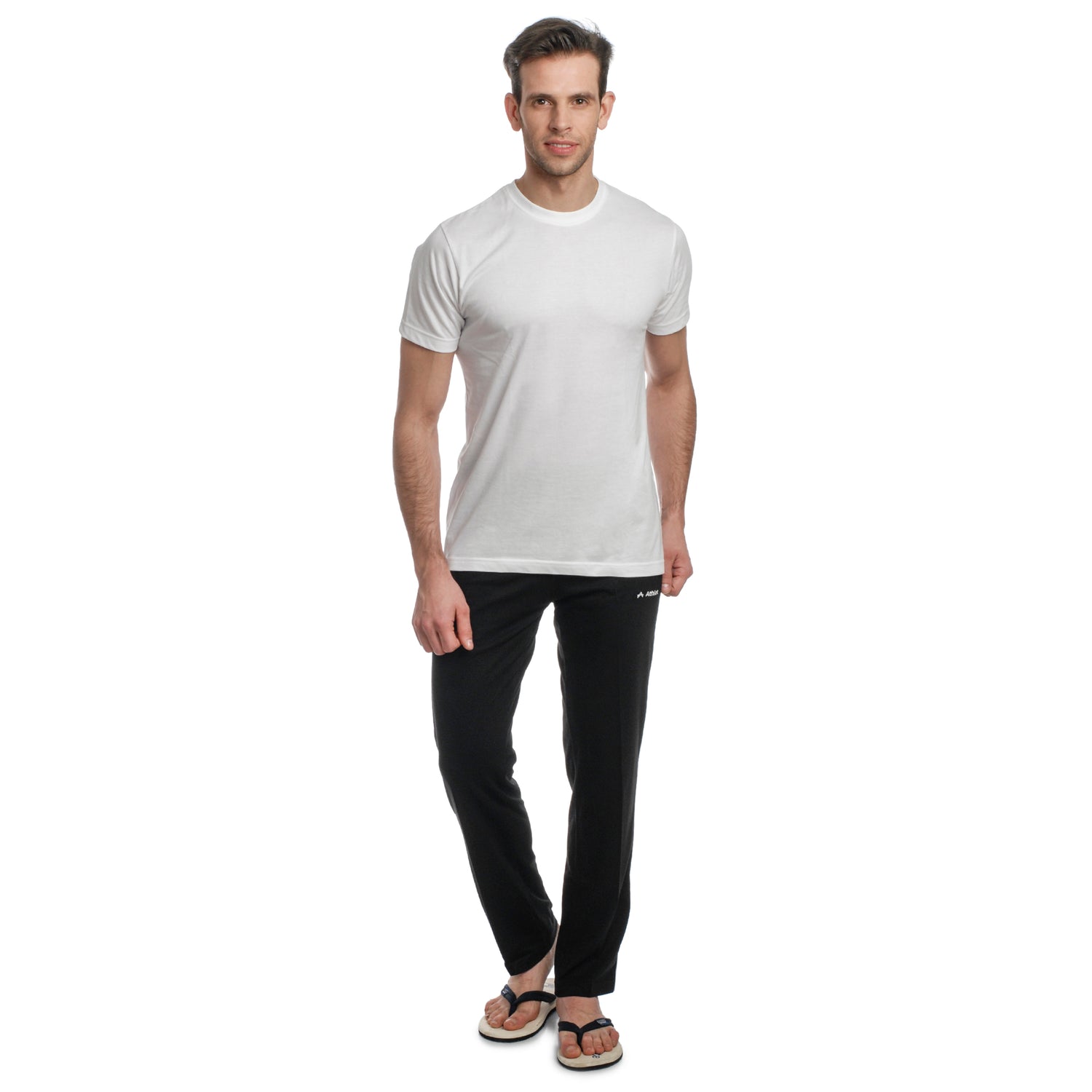 Men’s Cotton Hosiery Track Pants – Regular Fit with Zipper Pockets & Minimal Side Piping Design 610