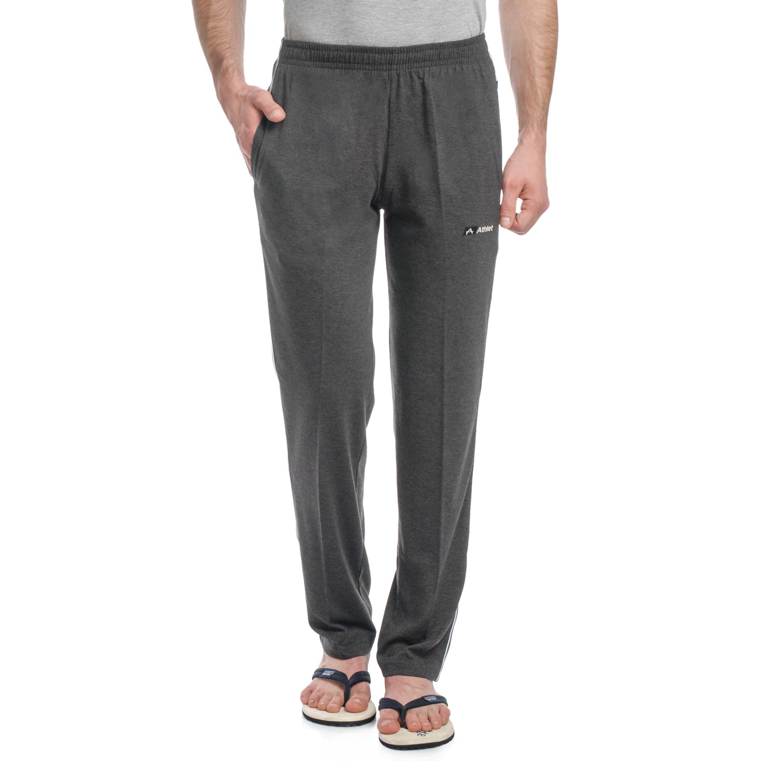 Two Thread Fleeece Trackapnts with side piping and zipper pockets