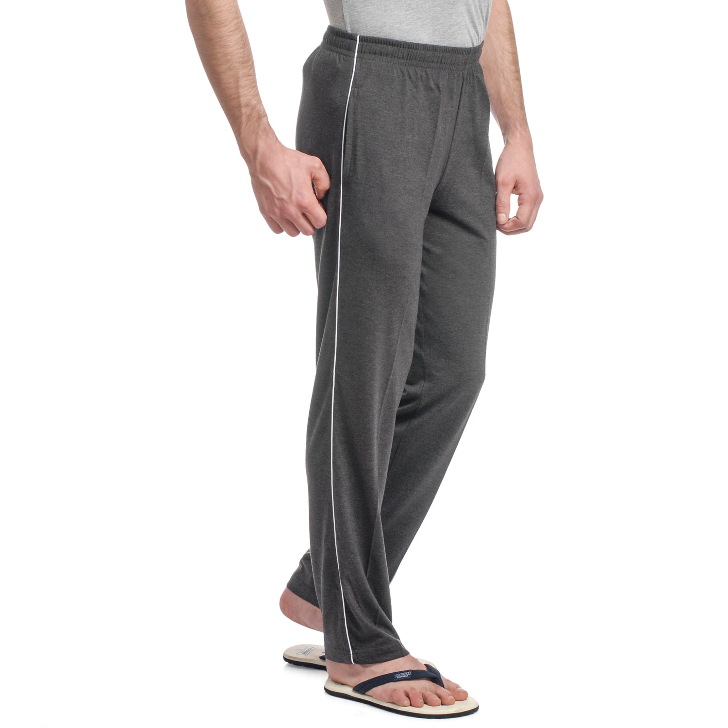 Two Thread Fleeece Trackapnts with side piping and zipper pockets