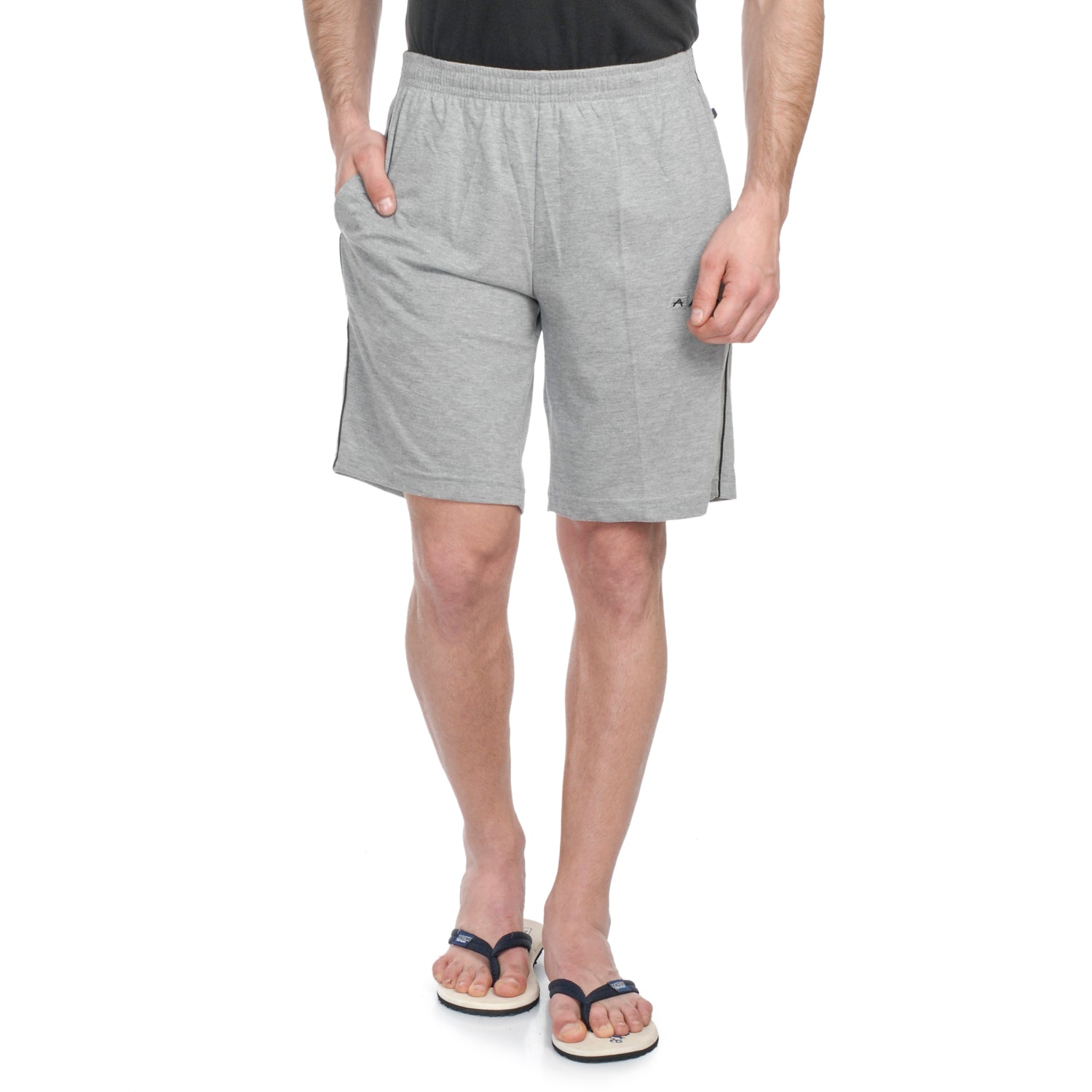 Bermuda Shorts for Men with side piping – Regular Fit Cotton Hosiery with Zipper Pockets, Plus Size 110