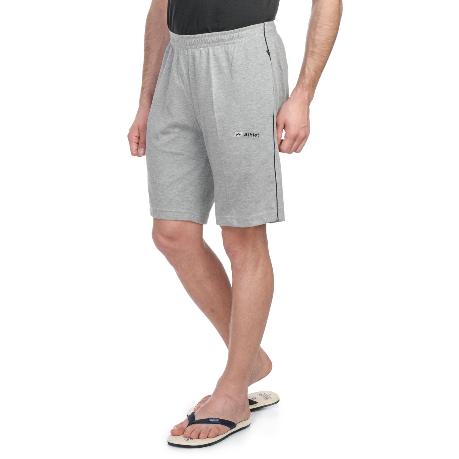 Bermuda Shorts for Men with side piping – Regular Fit Cotton Hosiery with Zipper Pockets, Plus Size 110