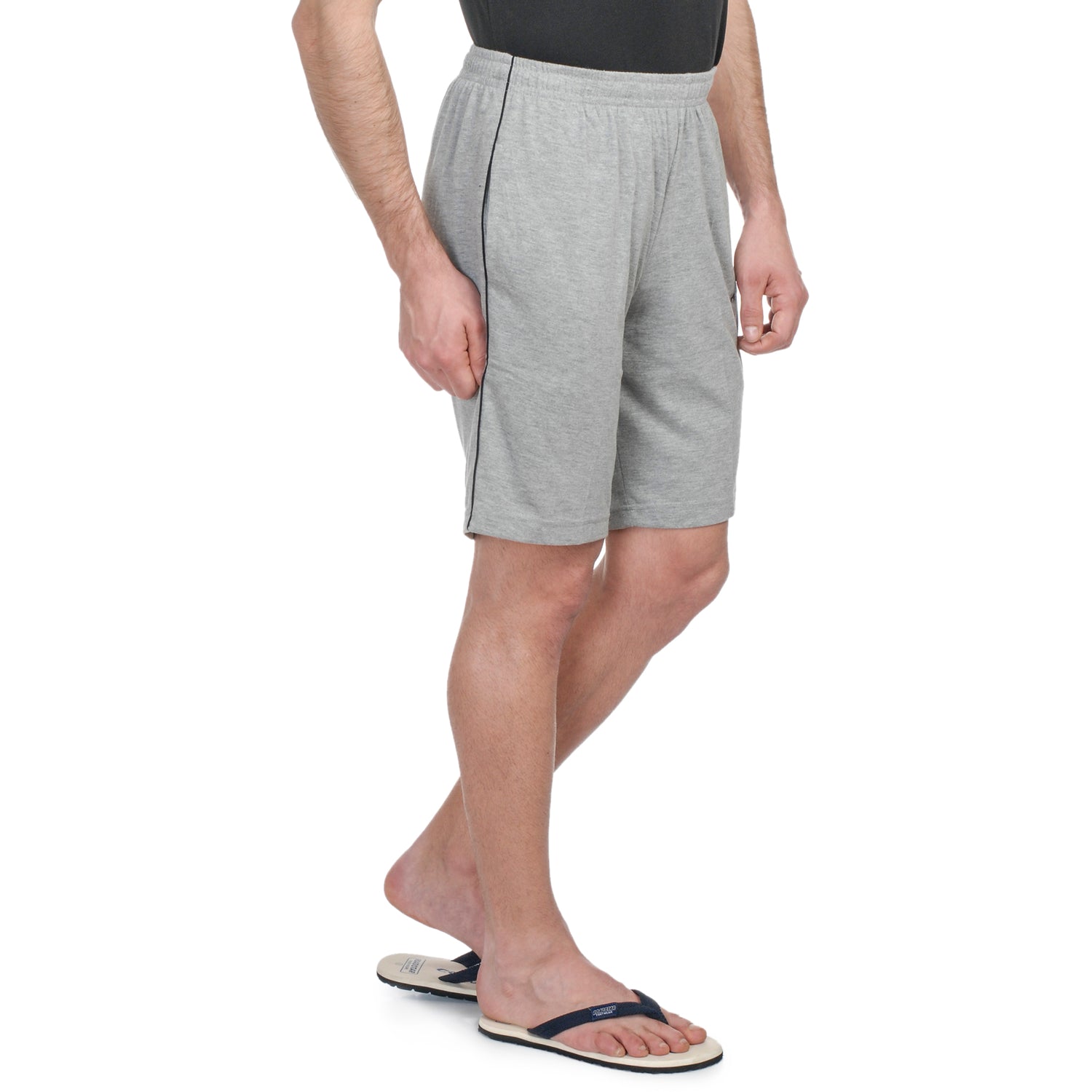 Bermuda Shorts for Men with side piping – Regular Fit Cotton Hosiery with Zipper Pockets, Plus Size 110