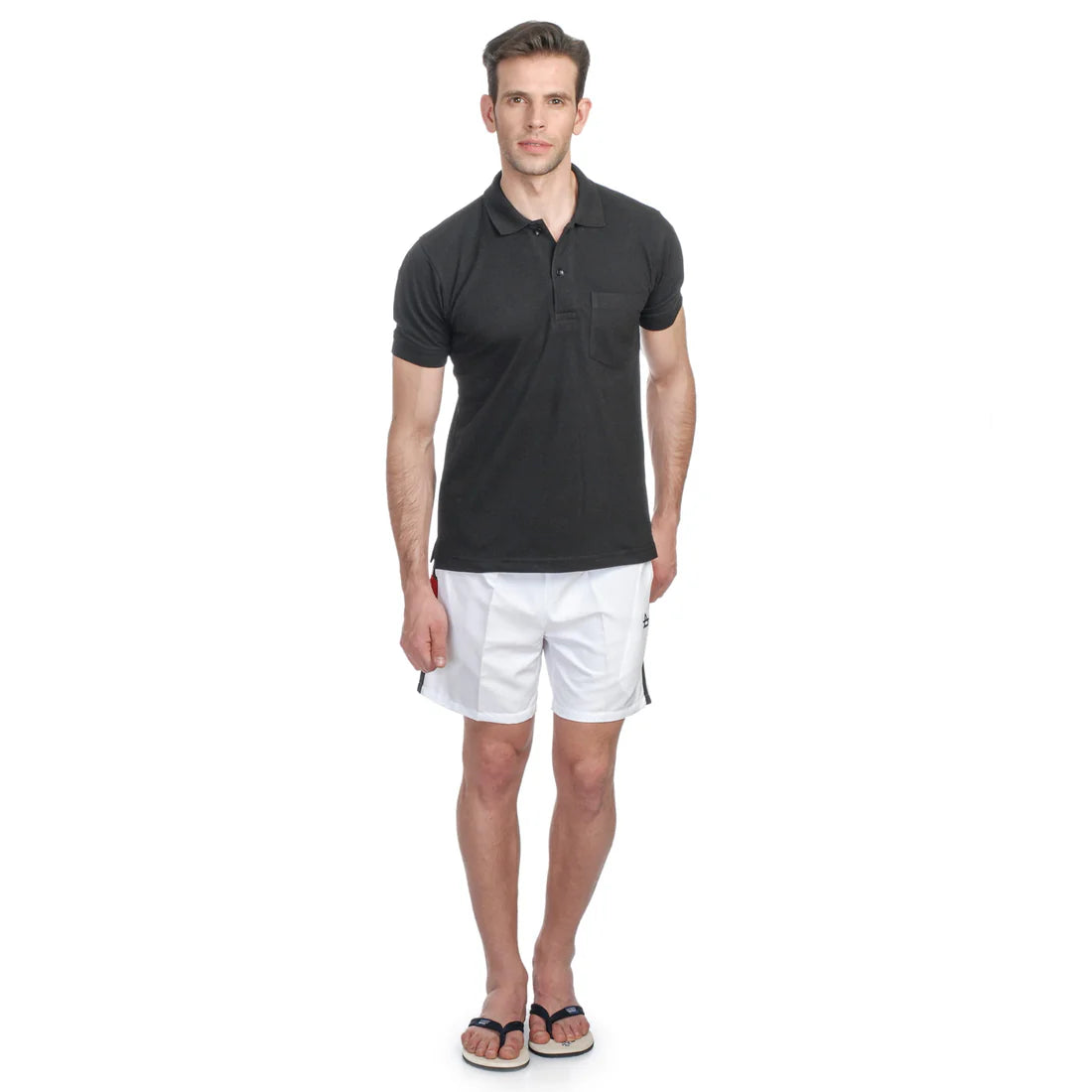 Men’s NS Fabric Sports Shorts – Regular Fit, Side Design, Zipper Pockets, Lining Inside - 1326