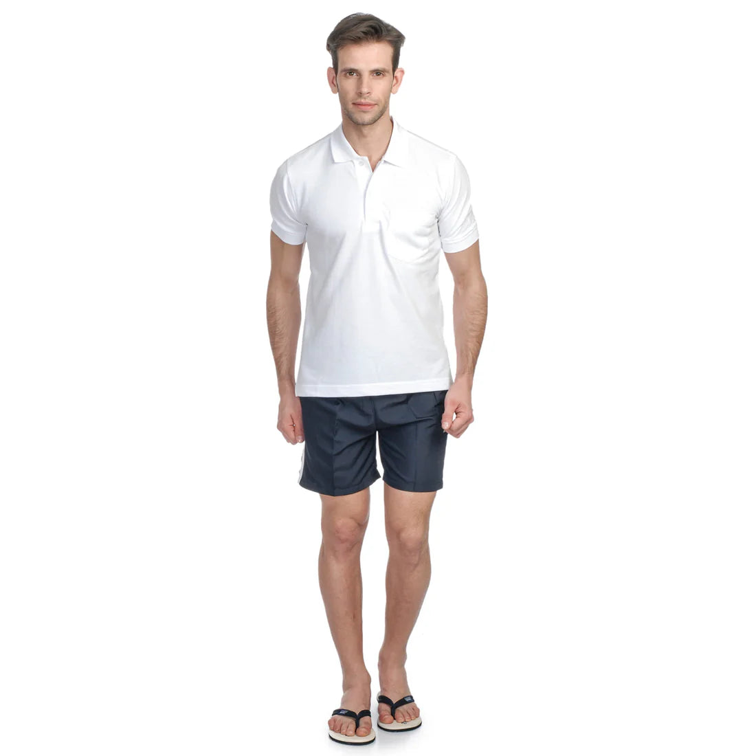 Men’s NS Fabric Sports Shorts – Regular Fit, Side Design, Zipper Pockets, Lining Inside - 1326