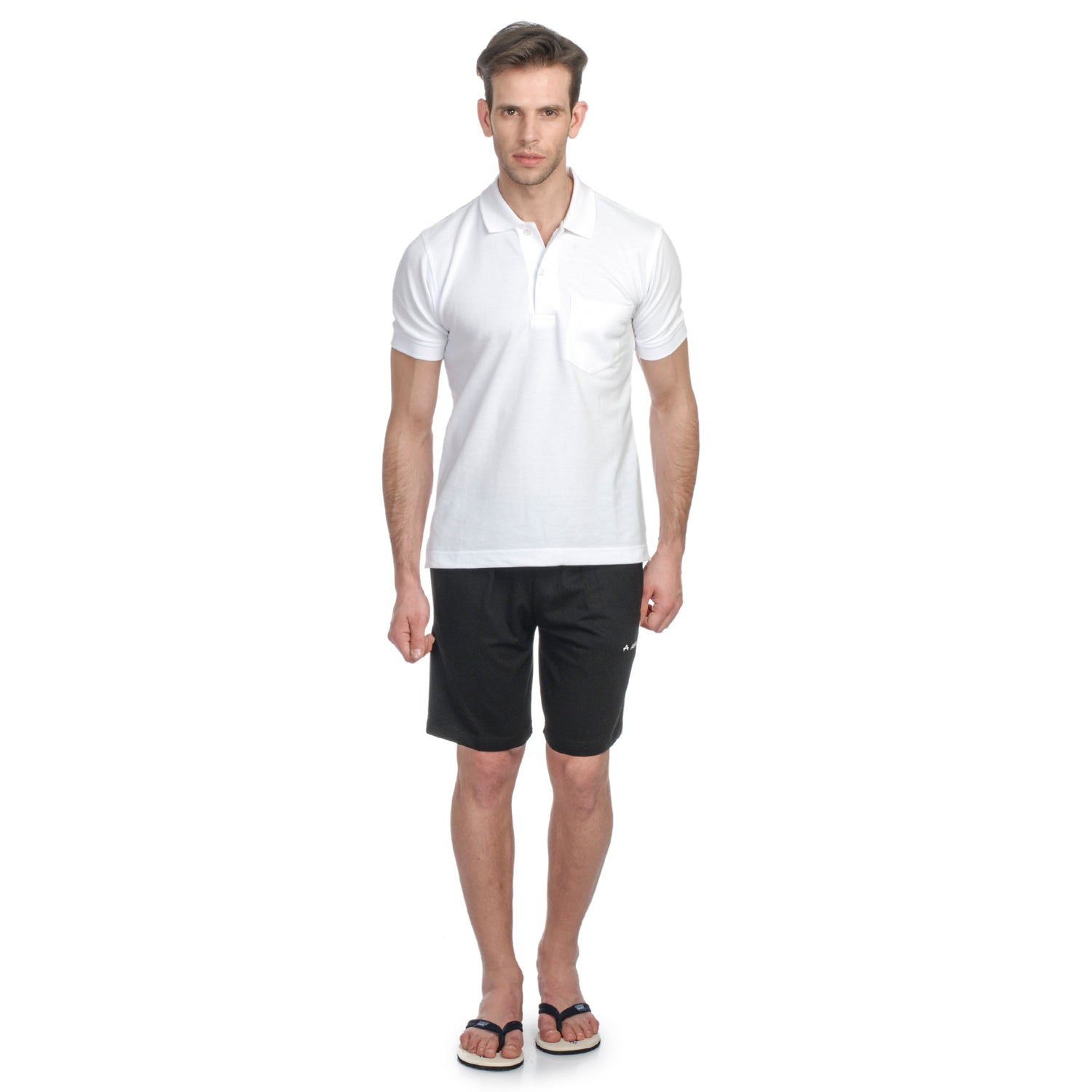 ATHLET Double Side Piping Bermuda for Men – Cotton Hosiery Regular Fit Shorts with Zipper Pockets