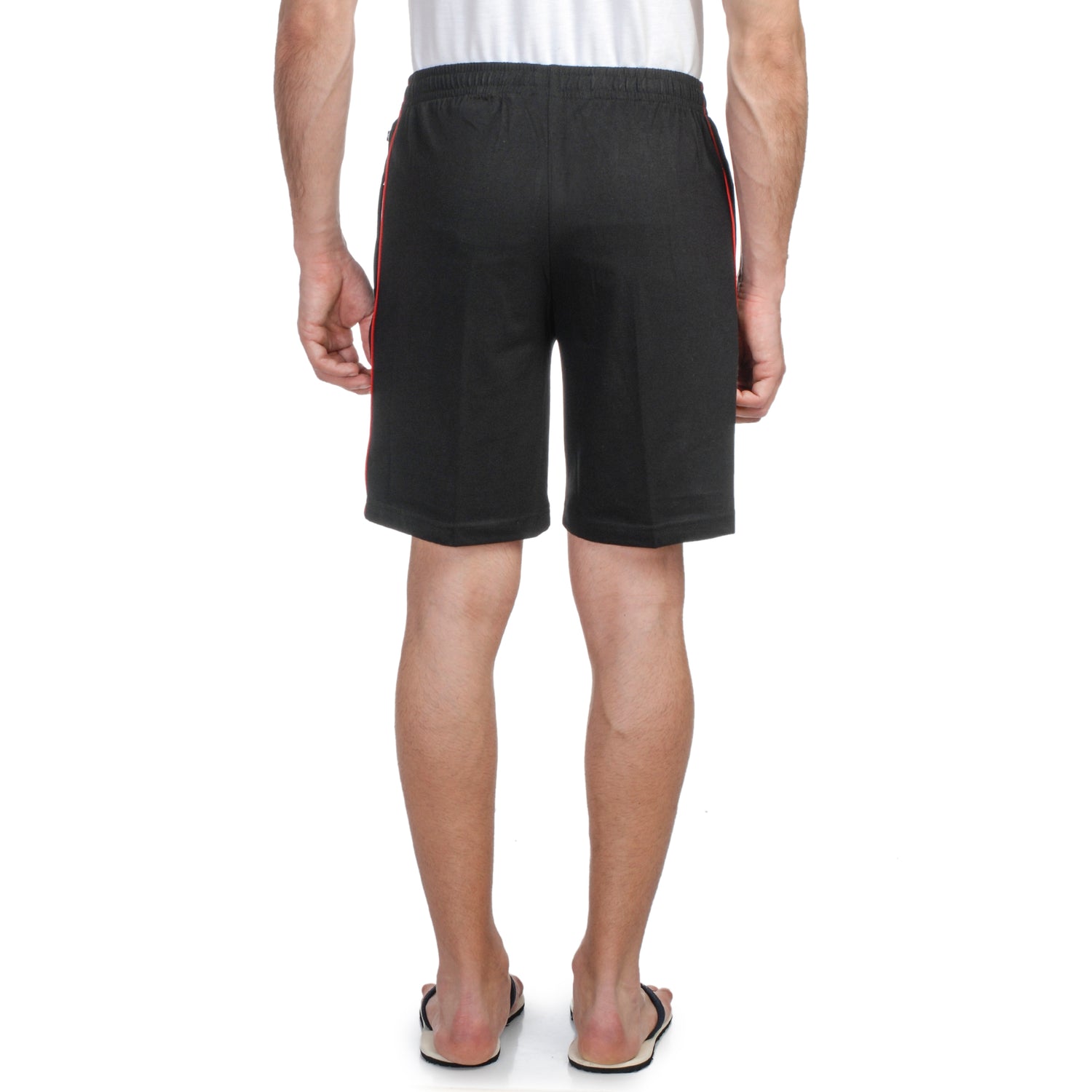 ATHLET Double Side Piping Bermuda for Men – Cotton Hosiery Regular Fit Shorts with Zipper Pockets
