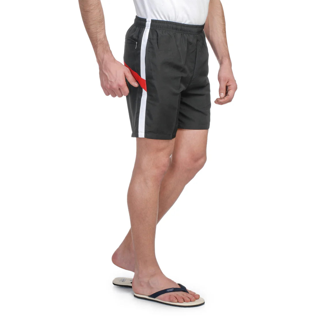 Men’s NS Fabric Sports Shorts – Regular Fit, Side Design, Zipper Pockets, Lining Inside - 1326