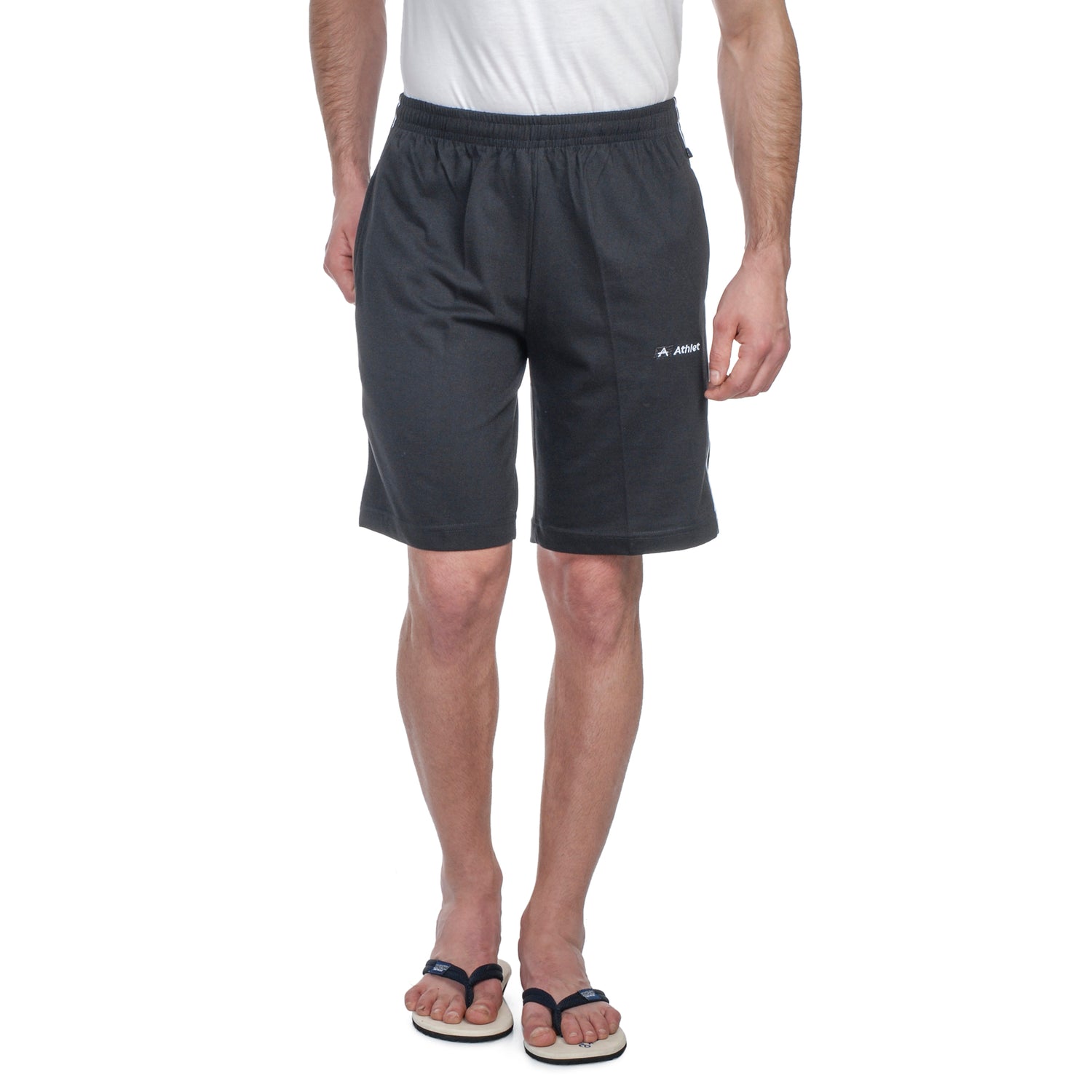 Bermuda Shorts for Men with side piping – Regular Fit Cotton Hosiery with Zipper Pockets, Plus Size 110