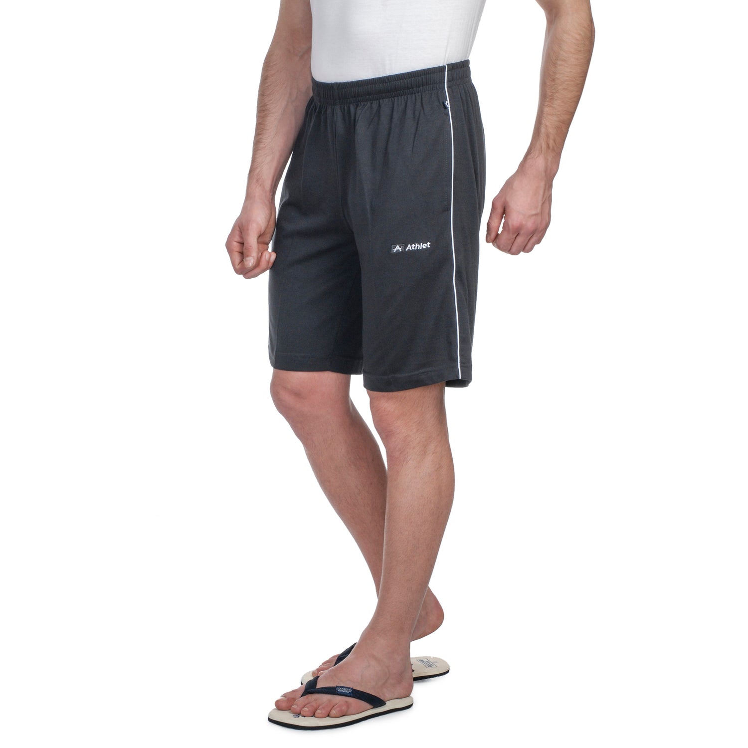 Bermuda Shorts for Men with side piping – Regular Fit Cotton Hosiery with Zipper Pockets, Plus Size 110