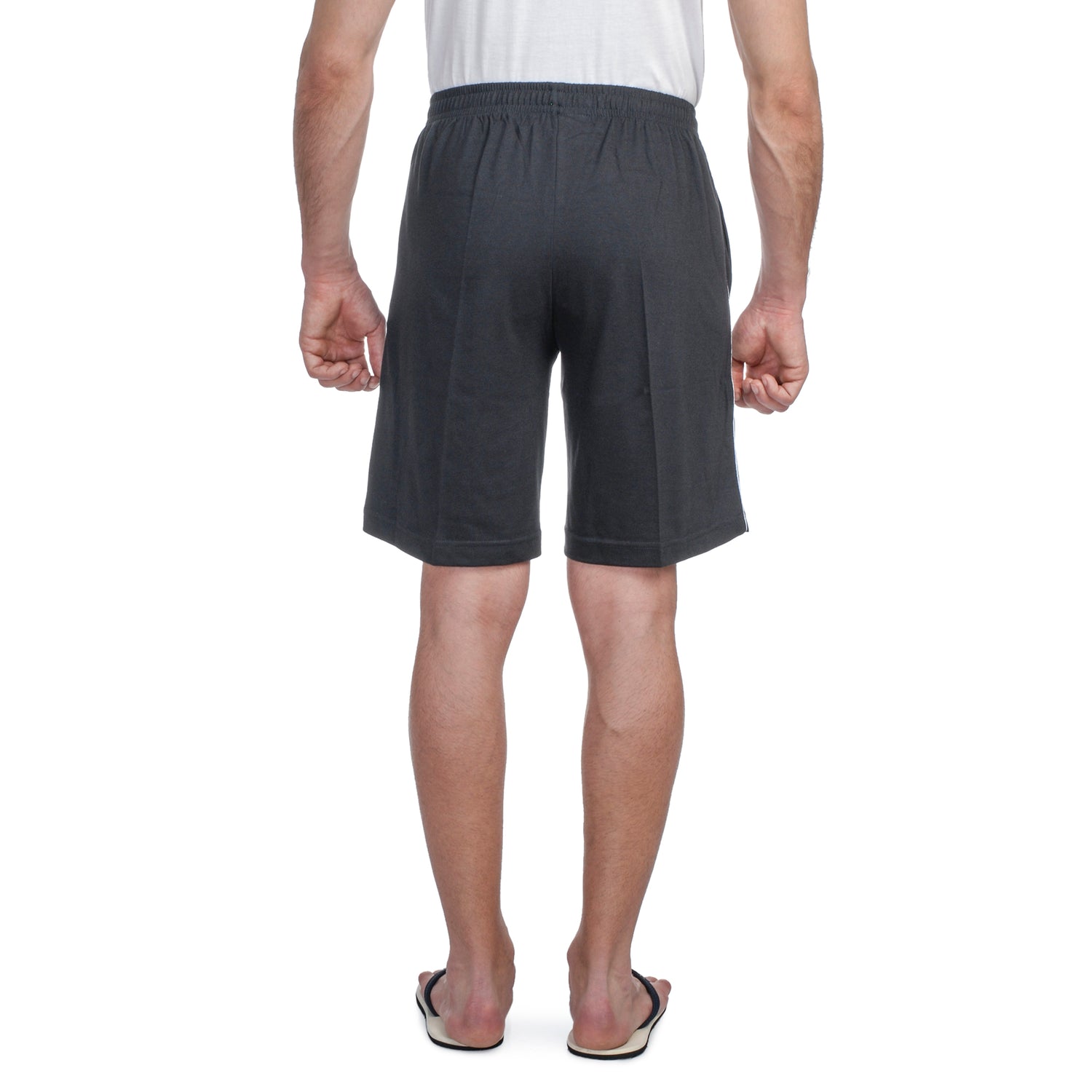 Bermuda Shorts for Men with side piping – Regular Fit Cotton Hosiery with Zipper Pockets, Plus Size 110