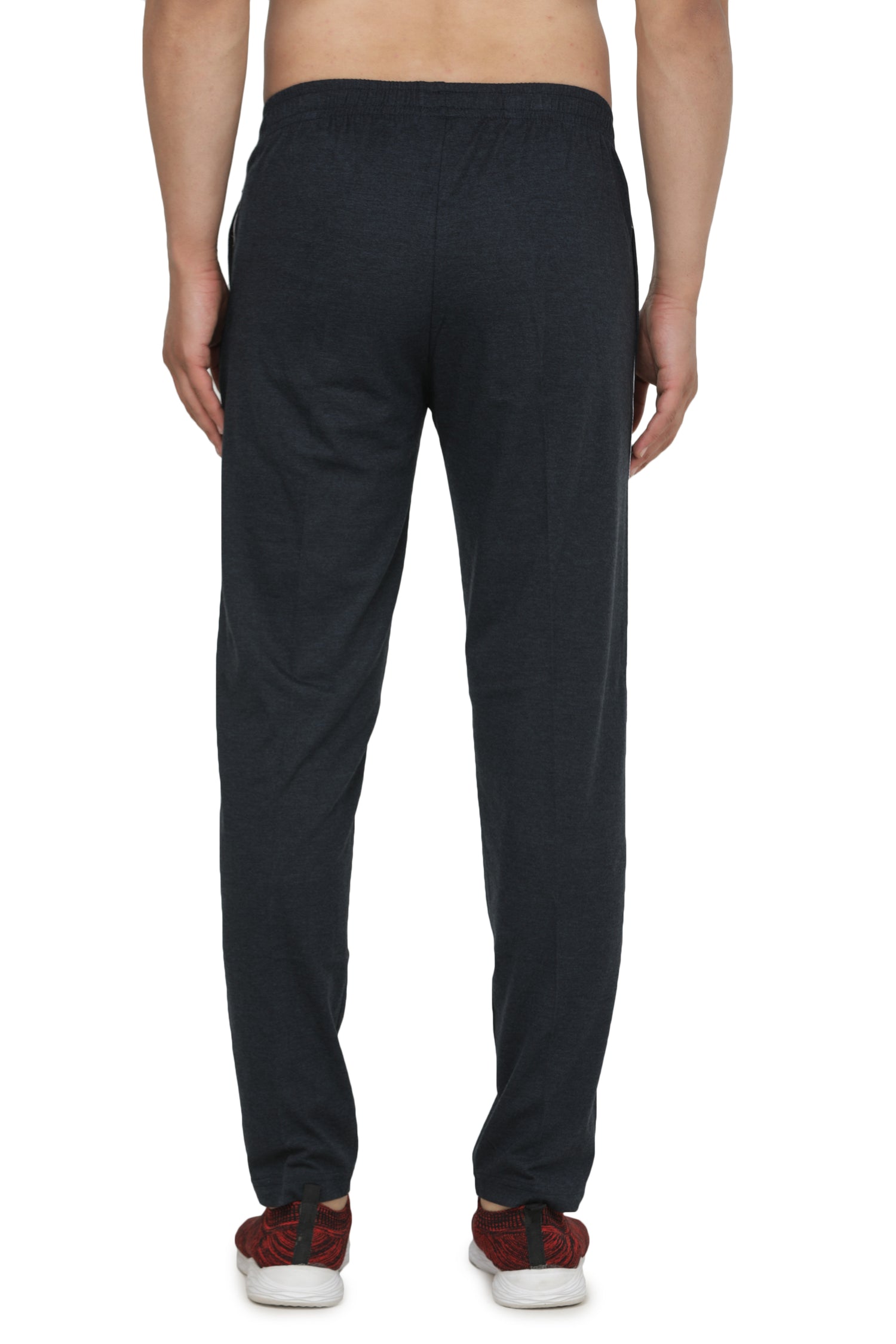 Men’s Cotton Hosiery Track Pants – Regular Fit with Zipper Pockets & Minimal Side Piping Design 610
