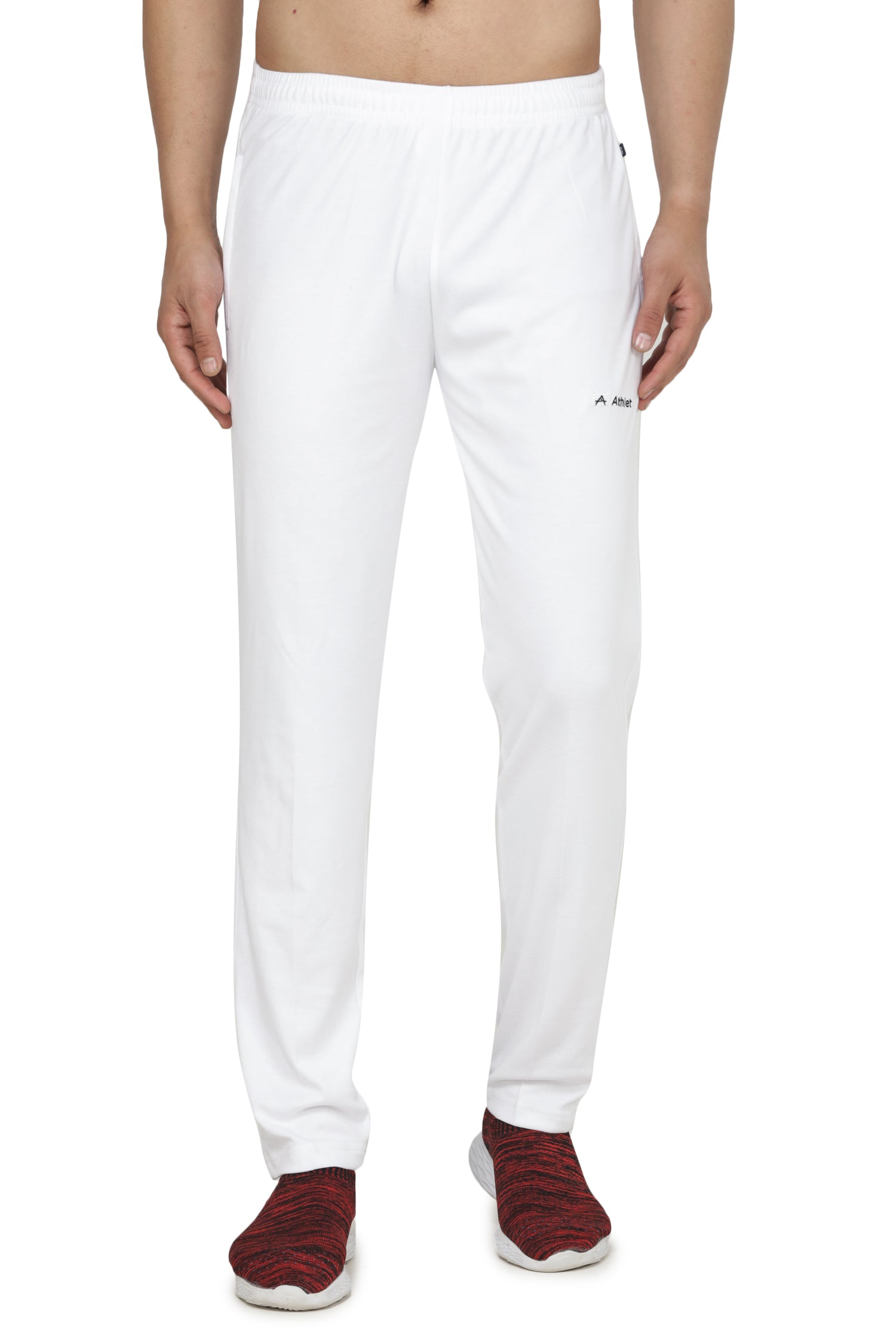 Solid Cotton Track Pants for Men & Unisex – Regular Fit with Zipper Pockets