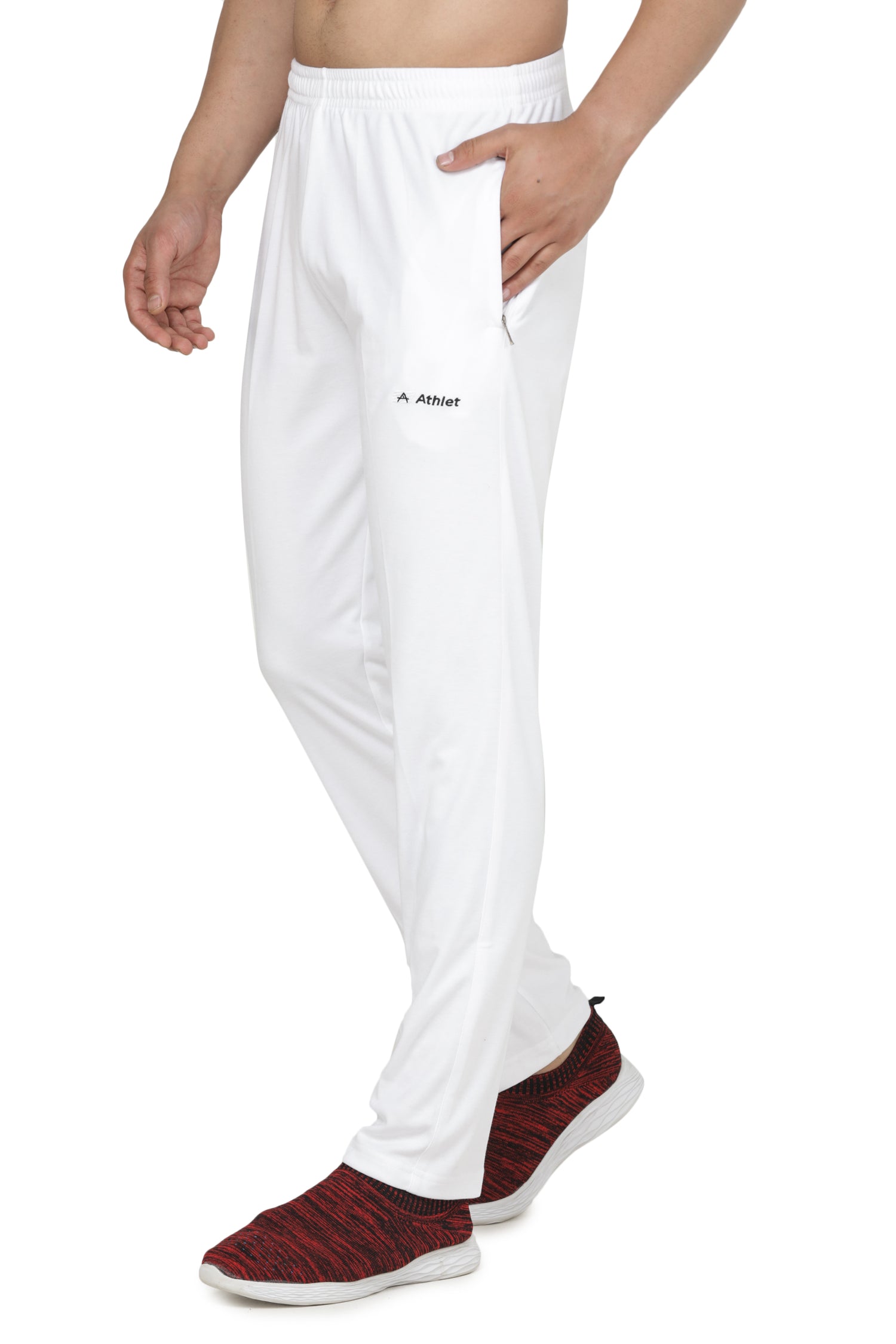 Solid Cotton Track Pants for Men & Unisex – Regular Fit with Zipper Pockets